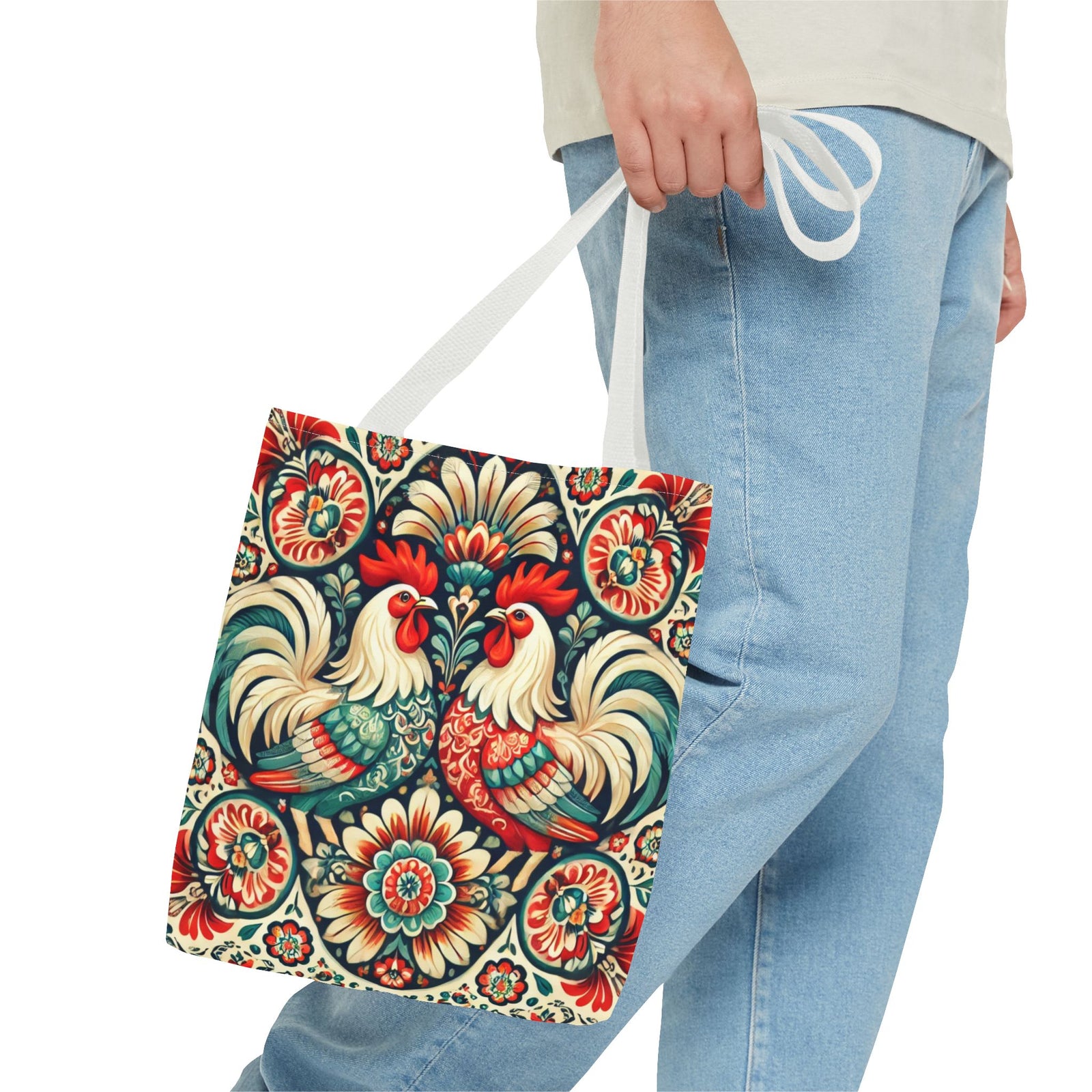 Retro Polish Chicken Pattern Tote Bag