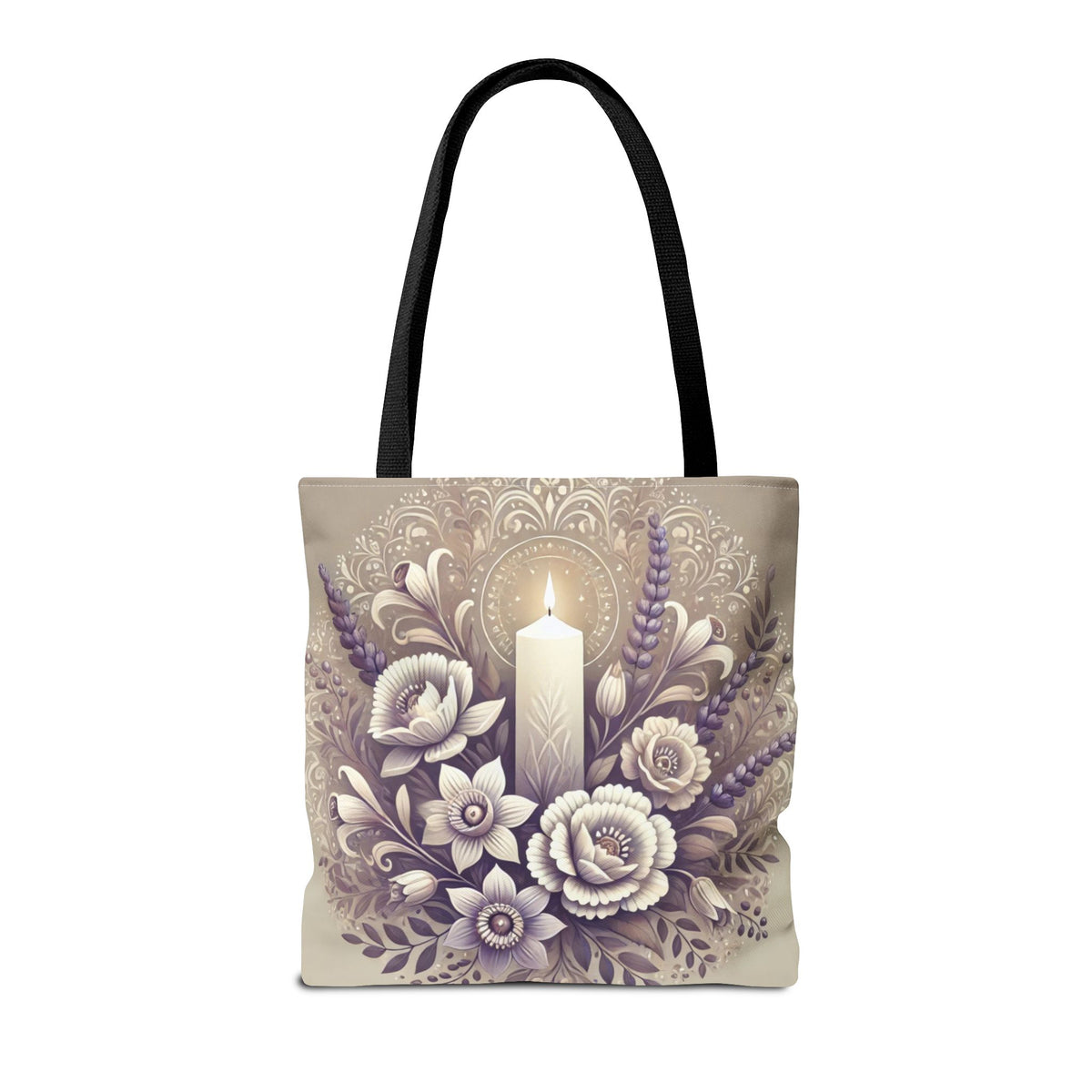 All Saints Day Religious Floral Folk Art Tote Bag