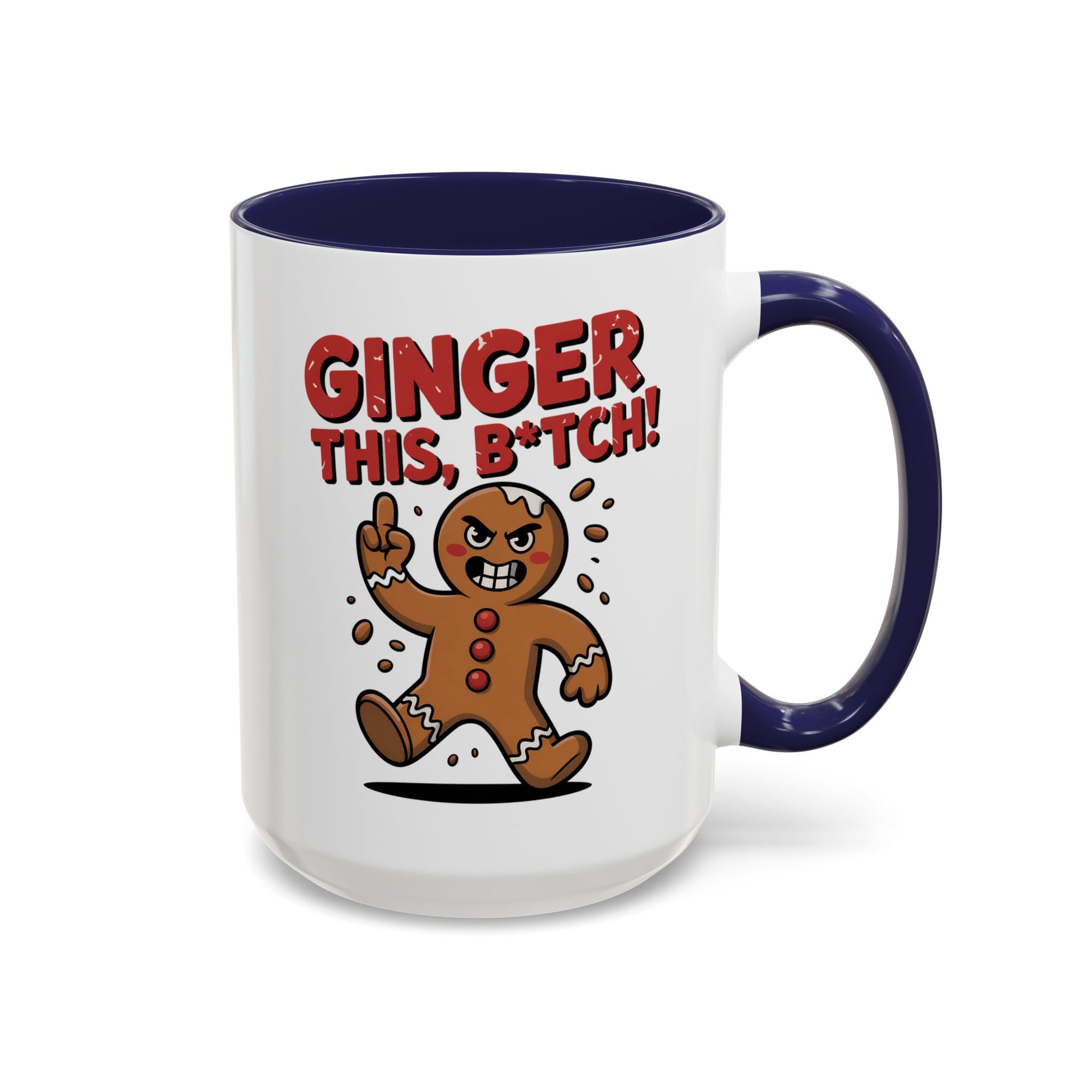 Angry Gingerbread Man Coffee Mug With Color Inside