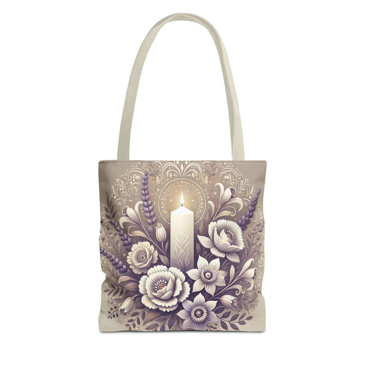 All Saints Day Religious Floral Folk Art Tote Bag