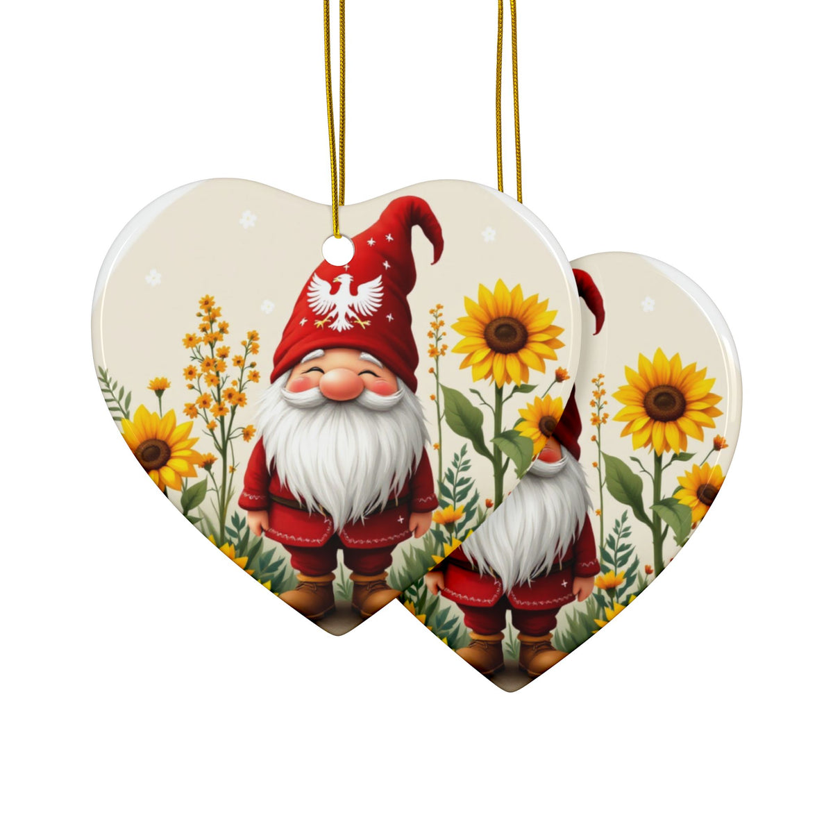 Polish Gnome Smiling Ceramic Ornaments