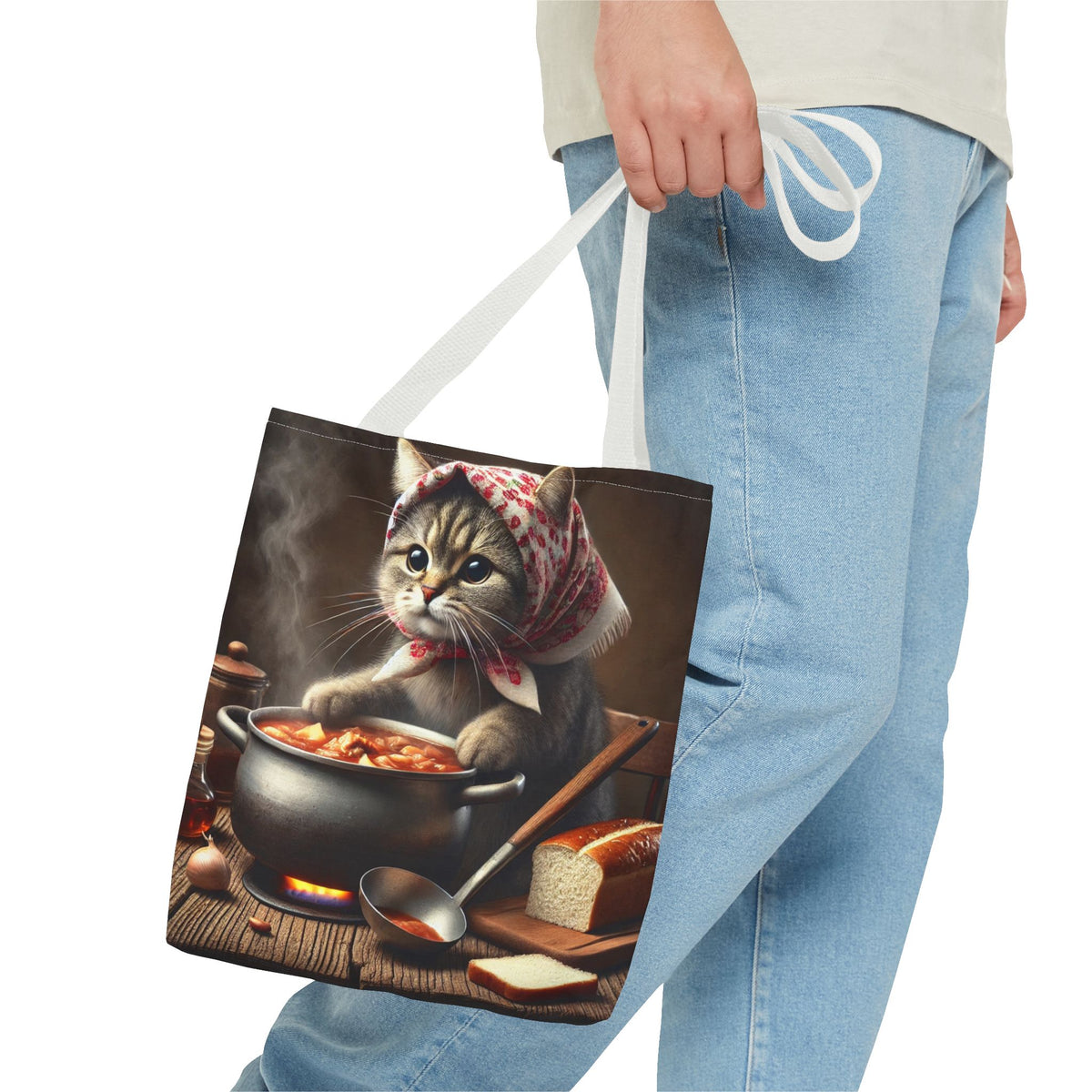 Cute Polish Cat Cooking Bigos Tote Bag
