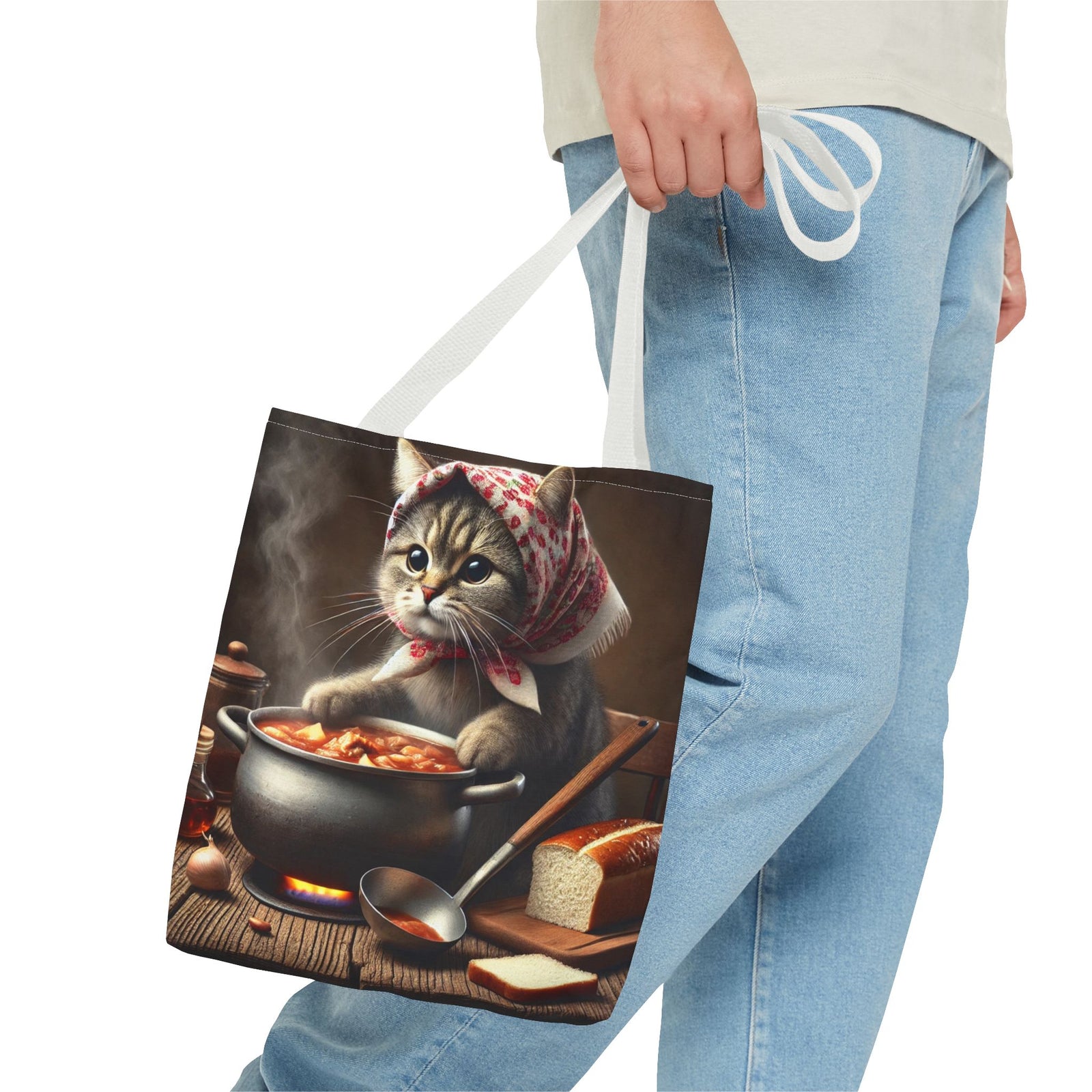 Cute Polish Cat Cooking Bigos Tote Bag