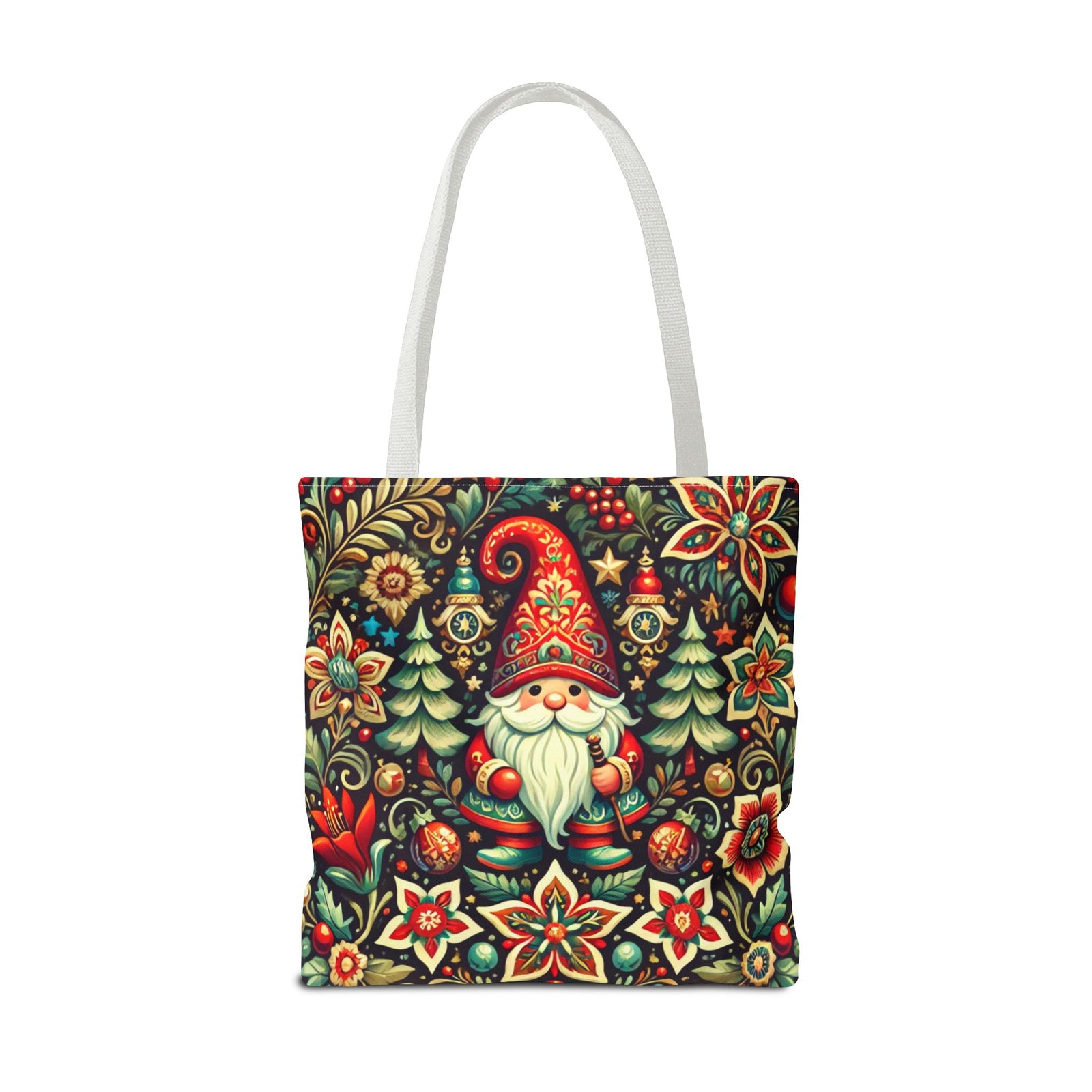 Christmas Gnome Festive Holiday Polish Folk Art Pattern Tote Bag