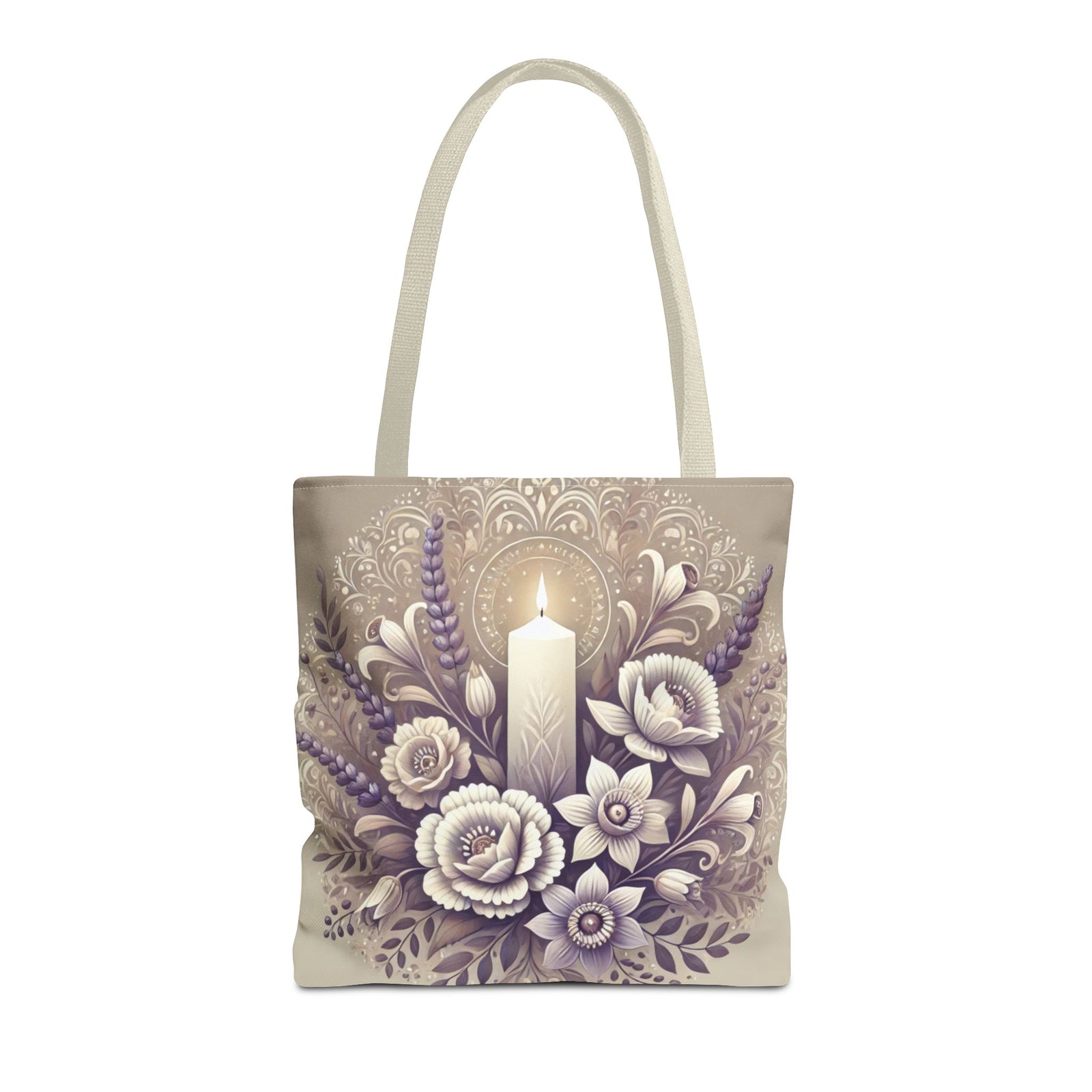 All Saints Day Religious Floral Folk Art Tote Bag