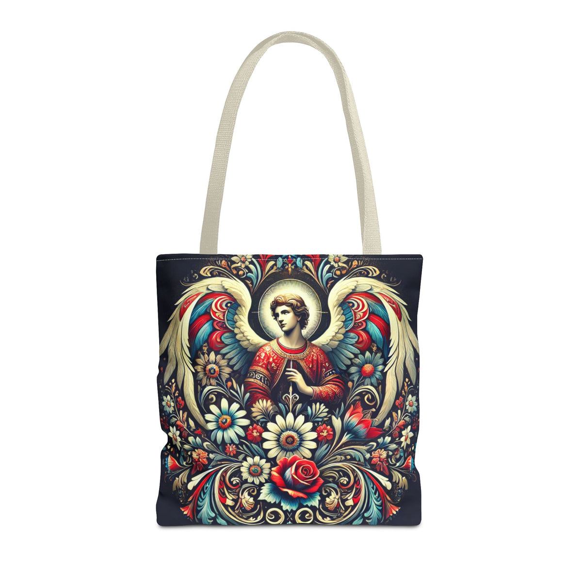 Archangel Michael Polish Floral Folk Art Tote Bag