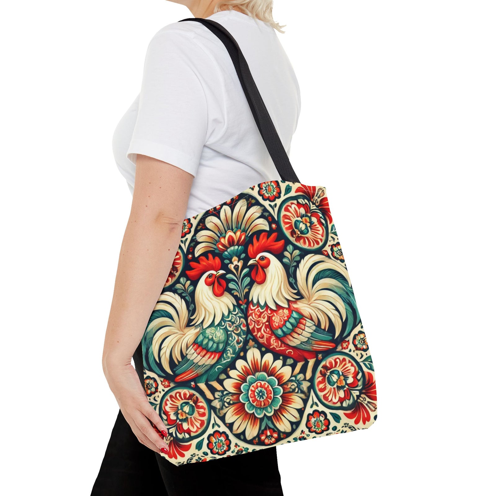 Retro Polish Chicken Pattern Tote Bag