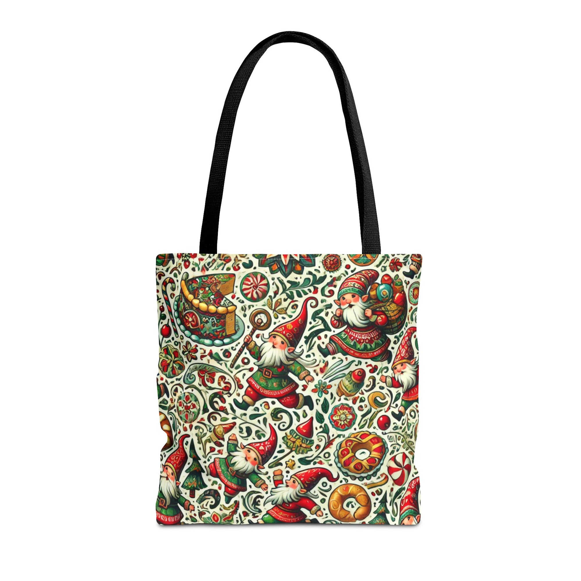 Christmas Gnomes Food Fight Whimsical Holiday Tote Bag
