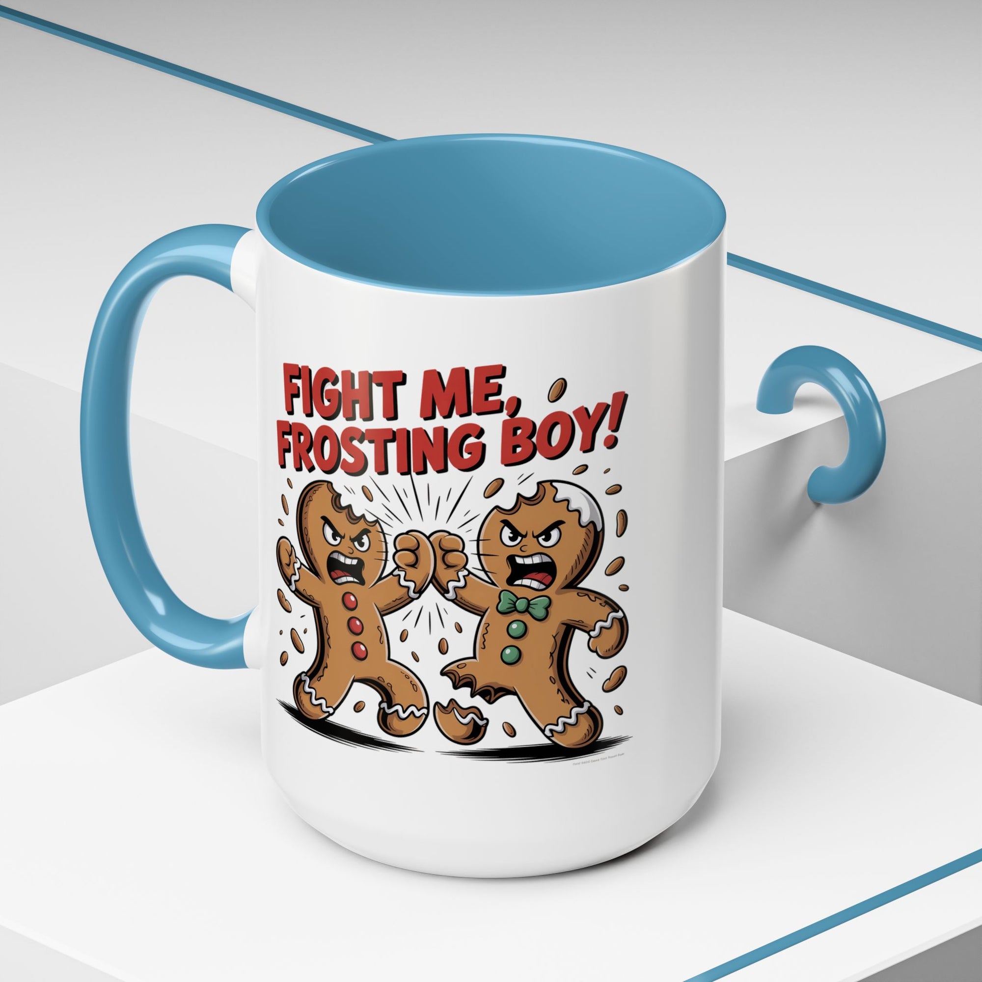 Funny Gingerbread Man Fight Me Frosting Boy Coffee Mug With Color Inside