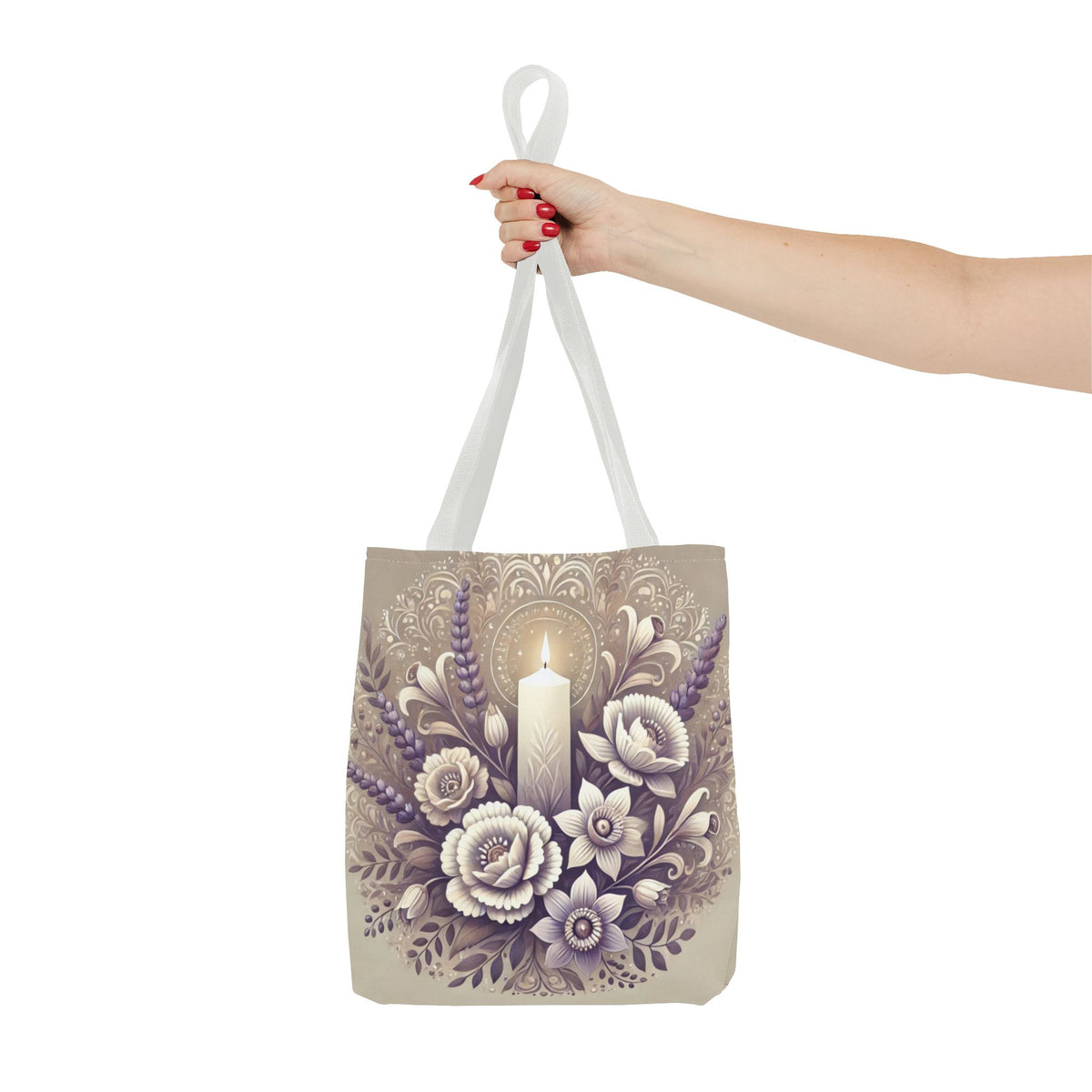 All Saints Day Religious Floral Folk Art Tote Bag