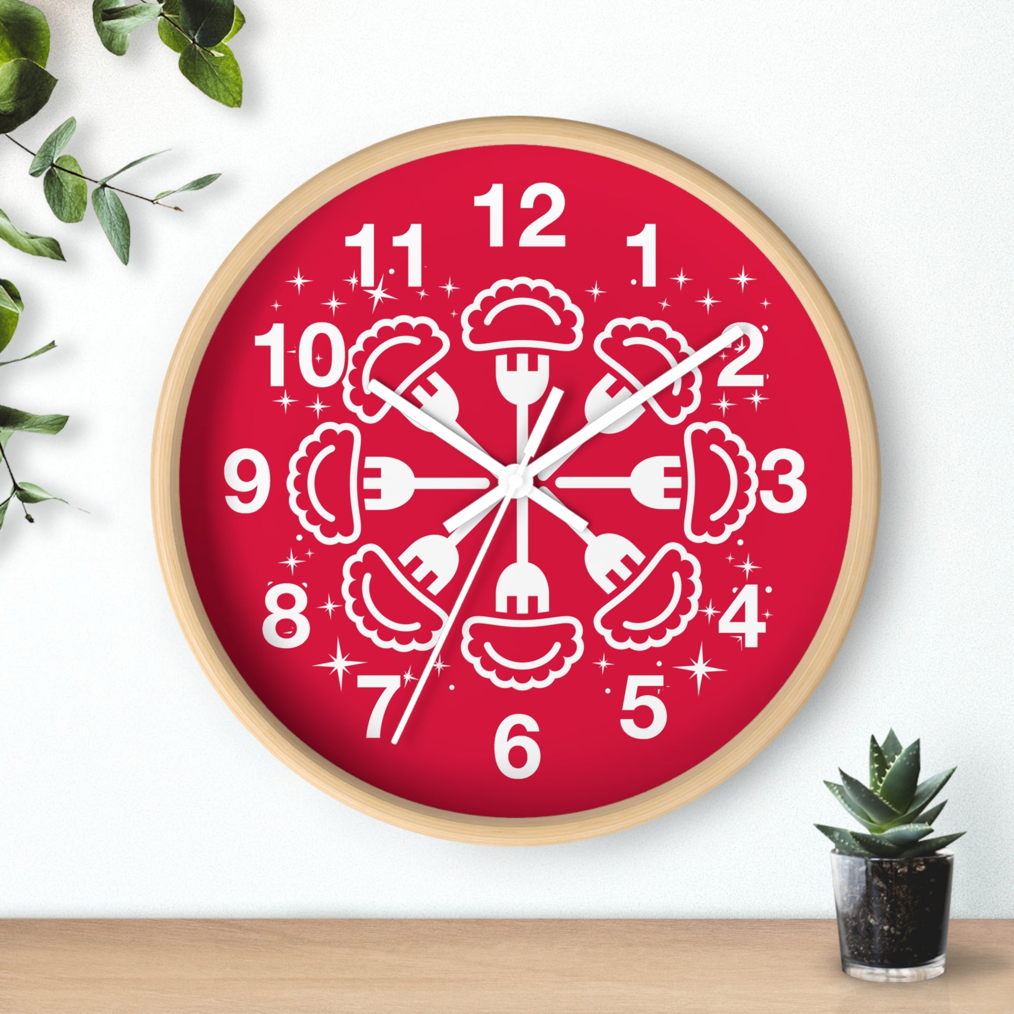 Pierogi Snowflake Wall Clock