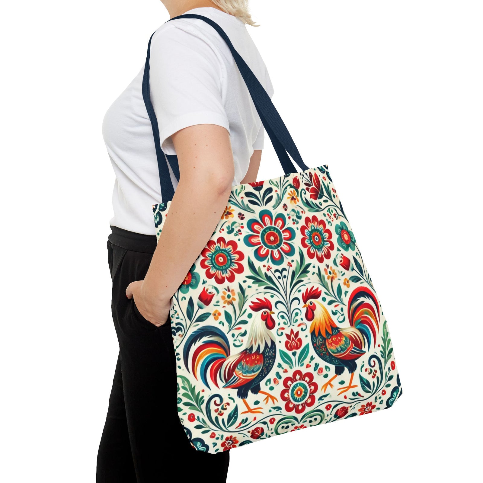 Colorful Polish Wycinanki Floral Design Tote Bag