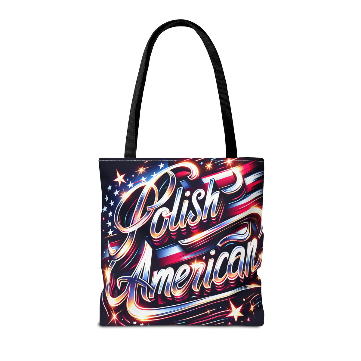 Polish American Patriotic Tote Bag - USA Flag Shoulder Bag for Independence Day