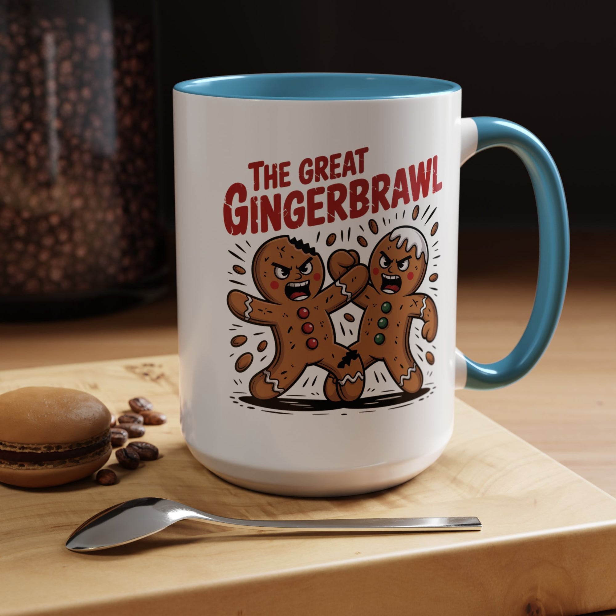Gingerbread Man GingerBrawl Coffee Mug With Color Inside