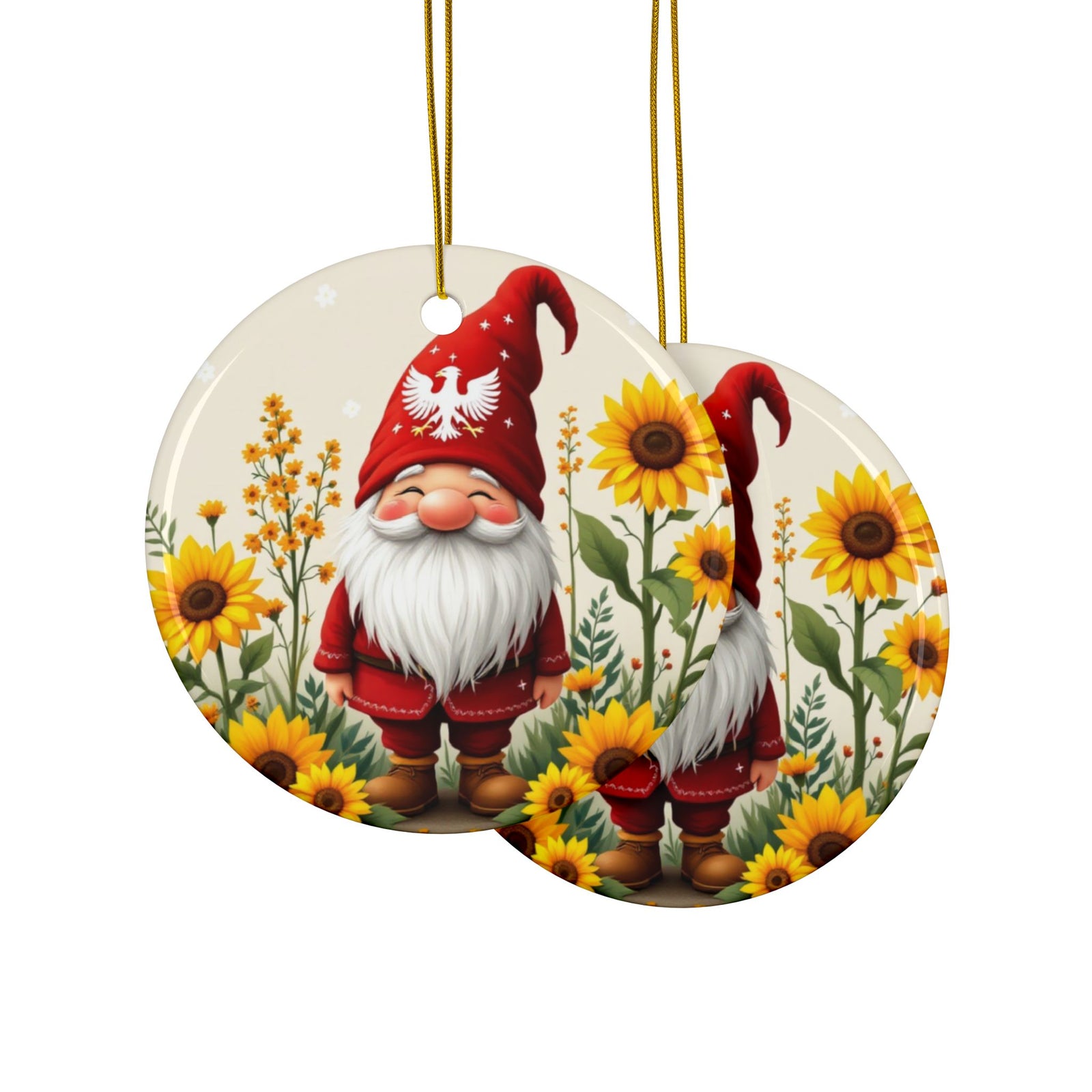 Polish Gnome Smiling Ceramic Ornaments