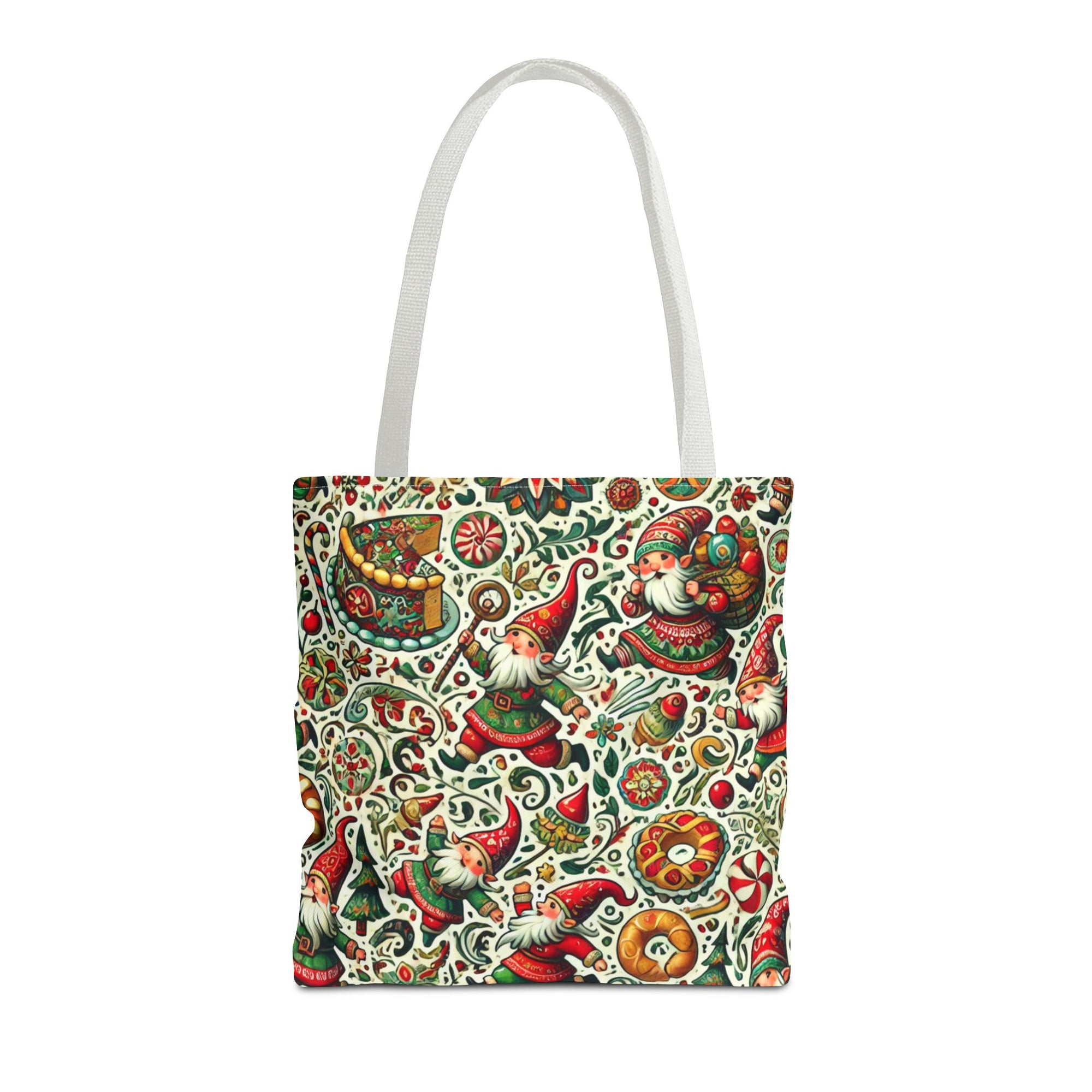 Christmas Gnomes Food Fight Whimsical Holiday Tote Bag