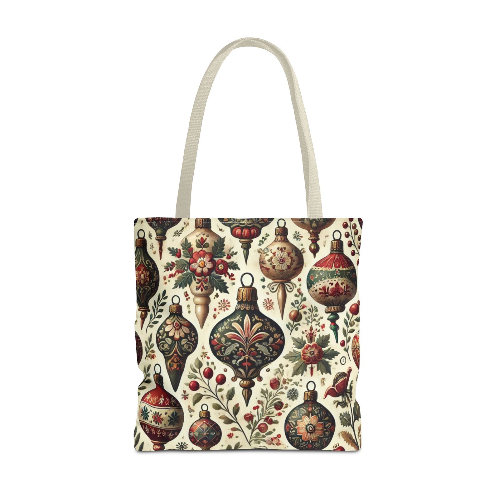 Vintage Christmas Bulbs Festive Holiday Tote Bag