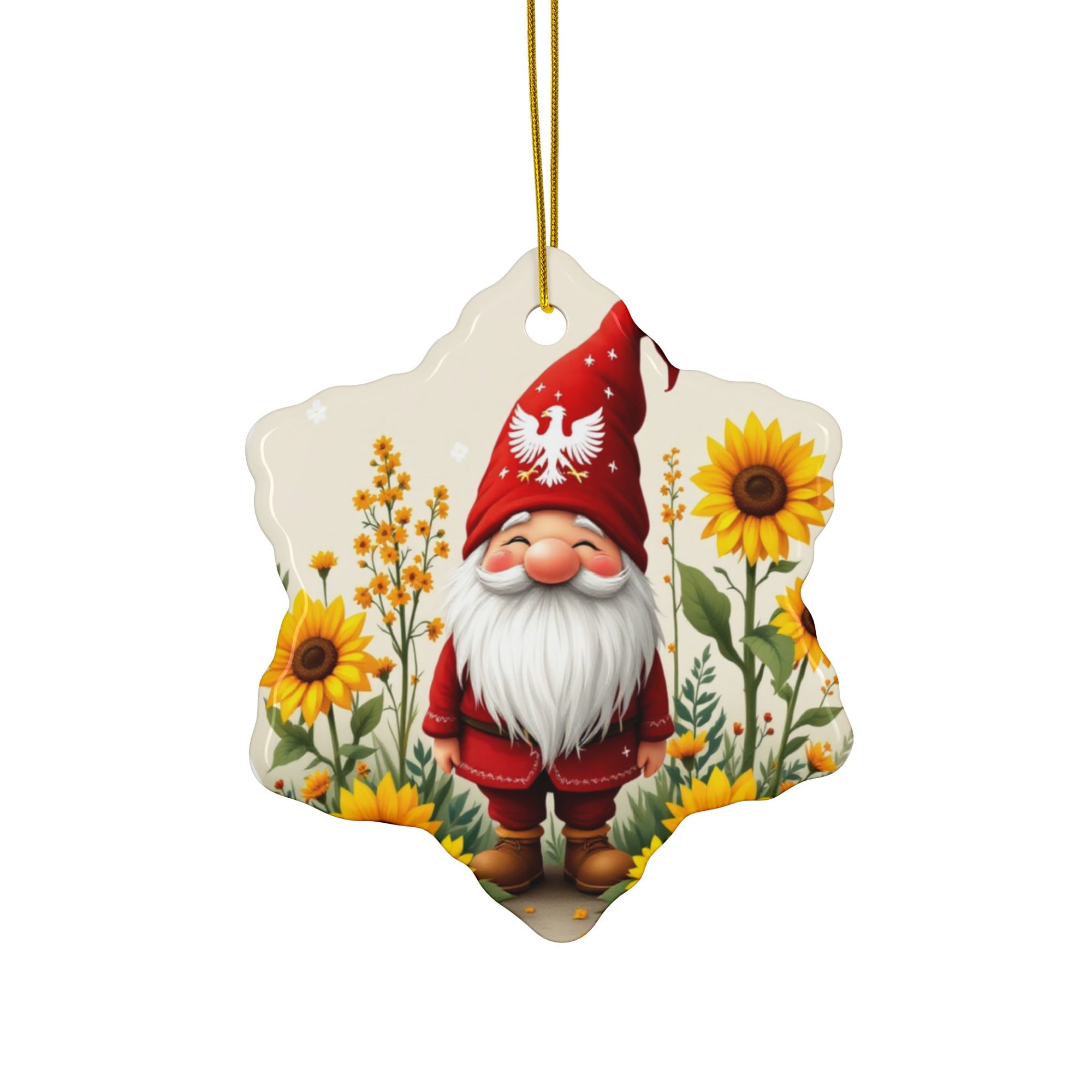 Polish Gnome Smiling Ceramic Ornaments