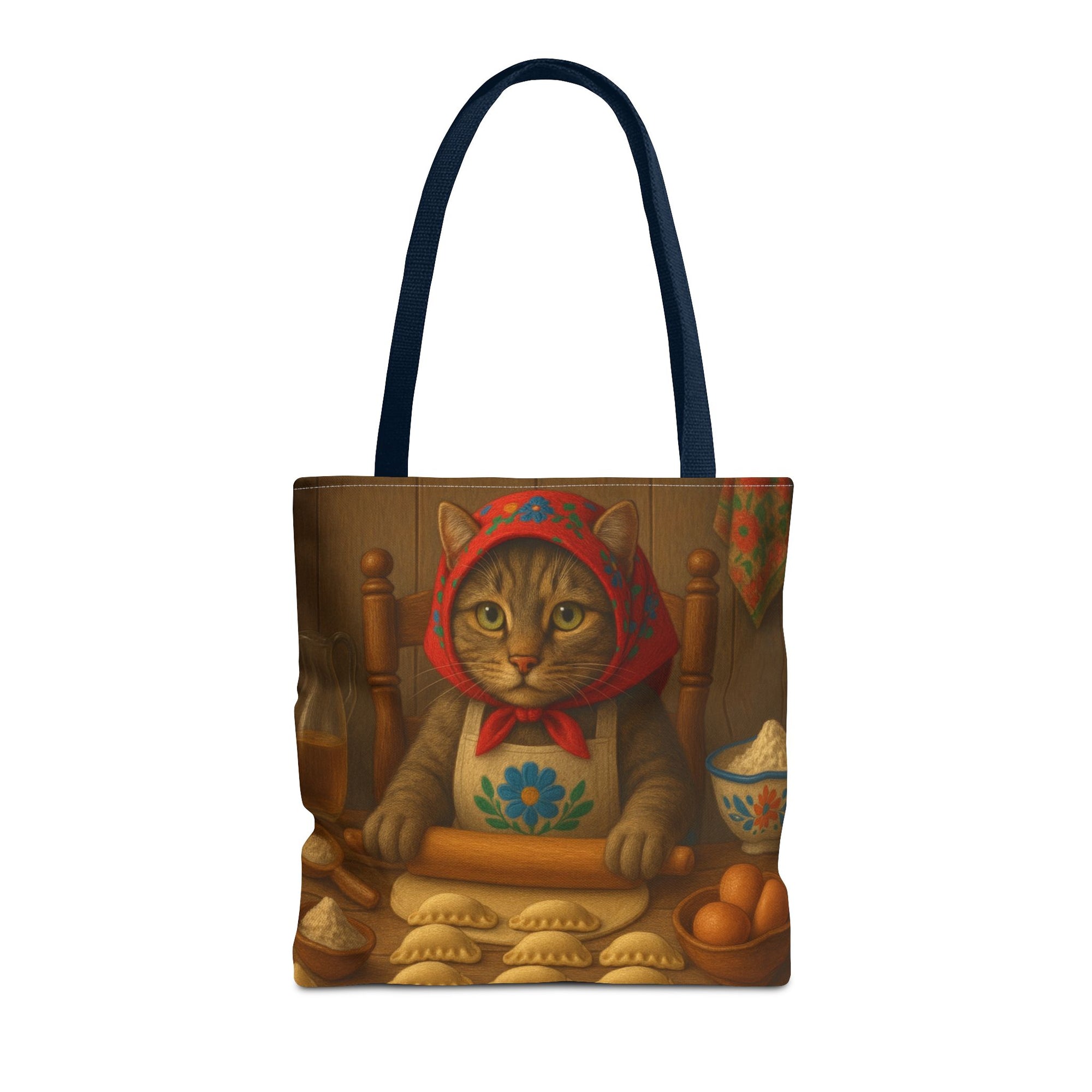 Slovak Babka Cat Making Pirohy Tote Bag
