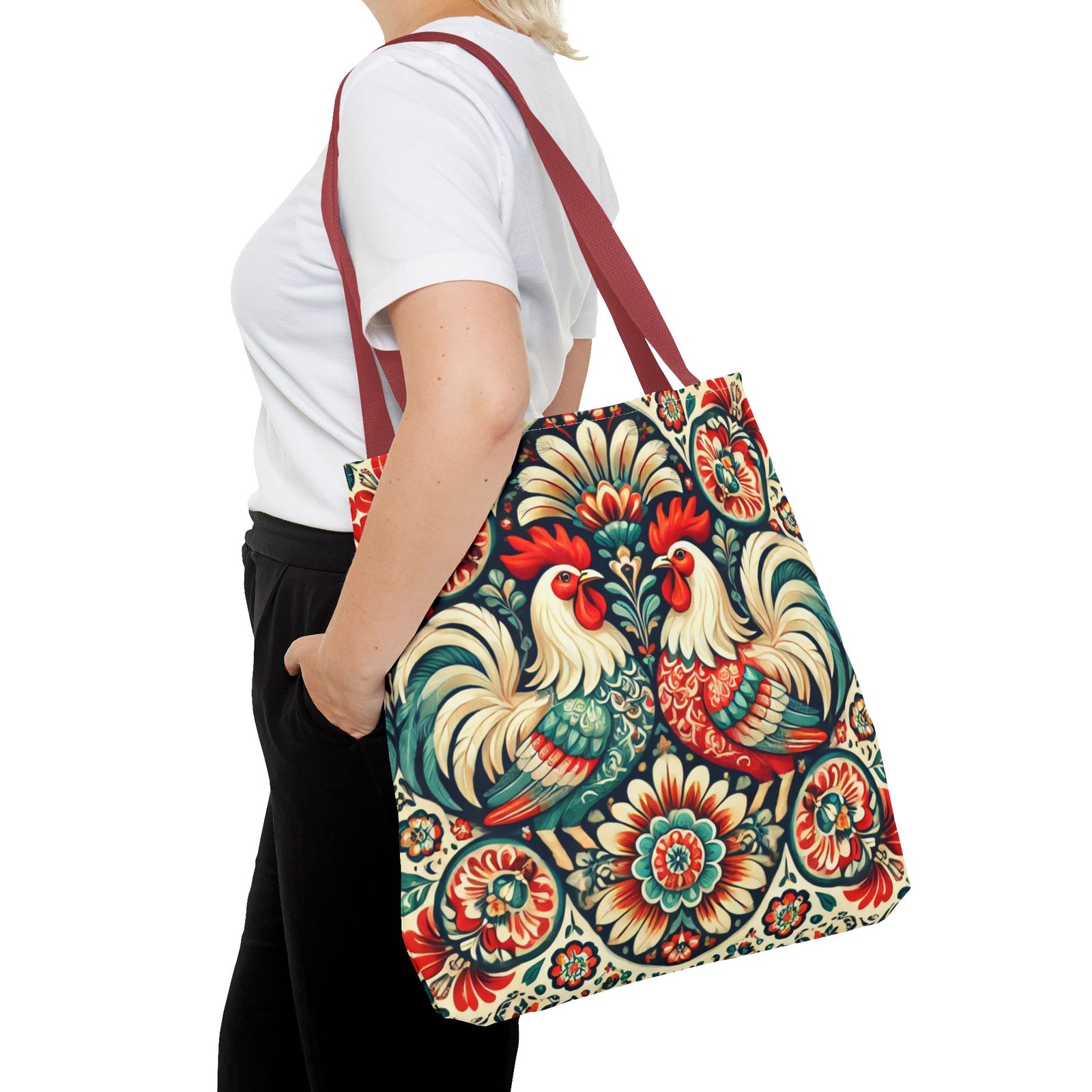 Retro Polish Chicken Pattern Tote Bag