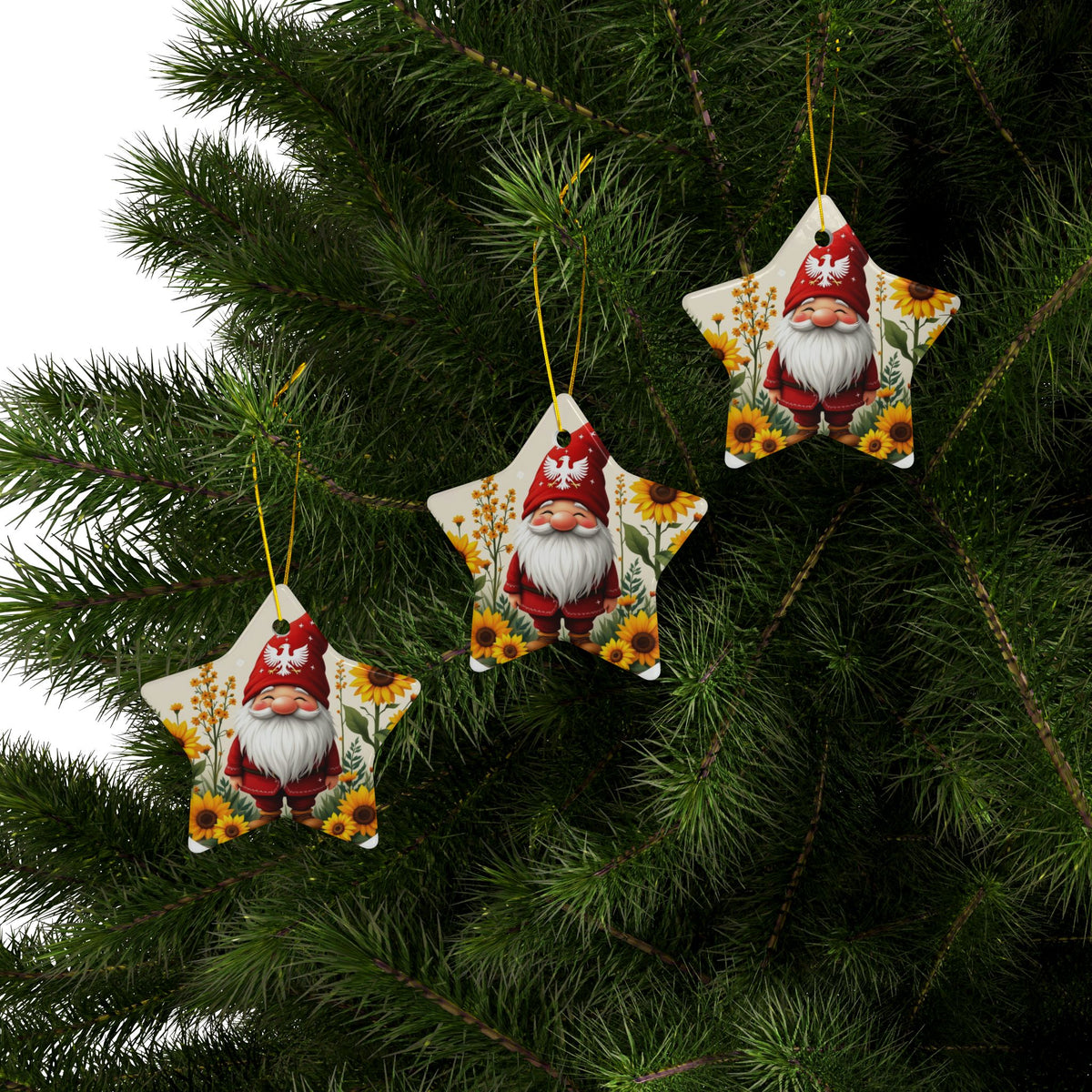 Polish Gnome Smiling Ceramic Ornaments
