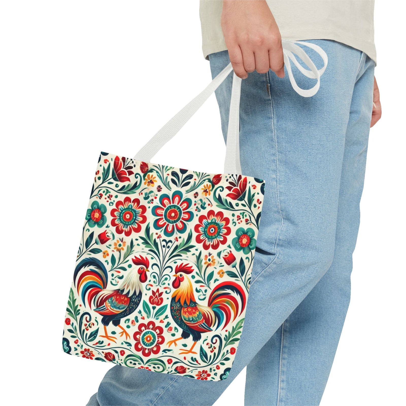Colorful Polish Wycinanki Floral Design Tote Bag