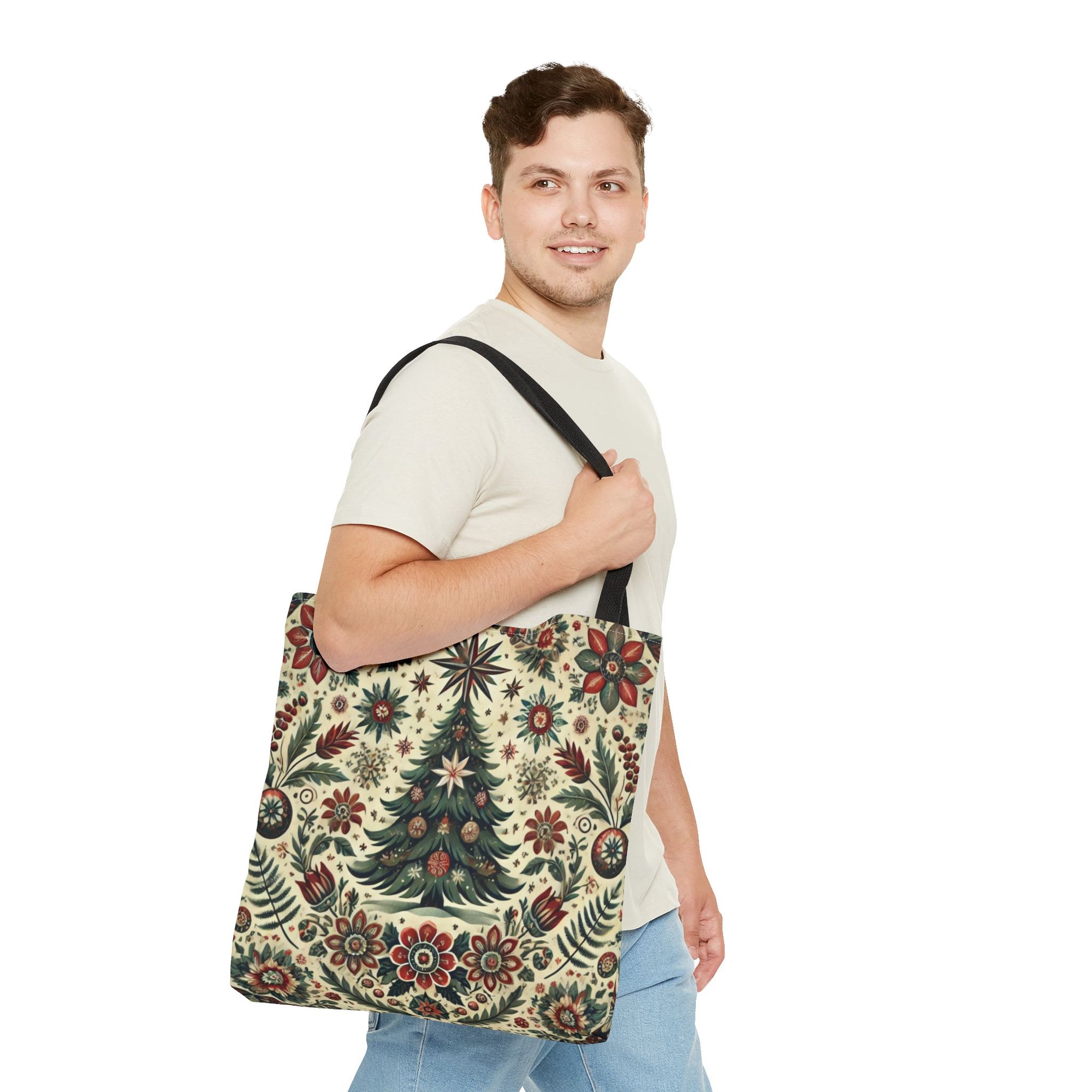 Vintage Christmas Tree Retro Tote Bag