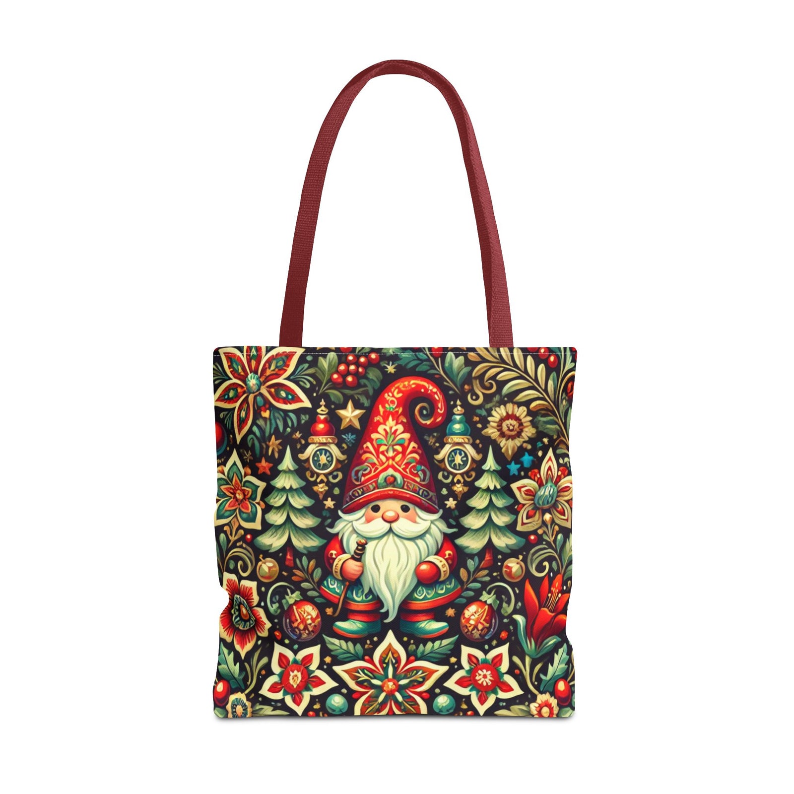 Christmas Gnome Festive Holiday Polish Folk Art Pattern Tote Bag