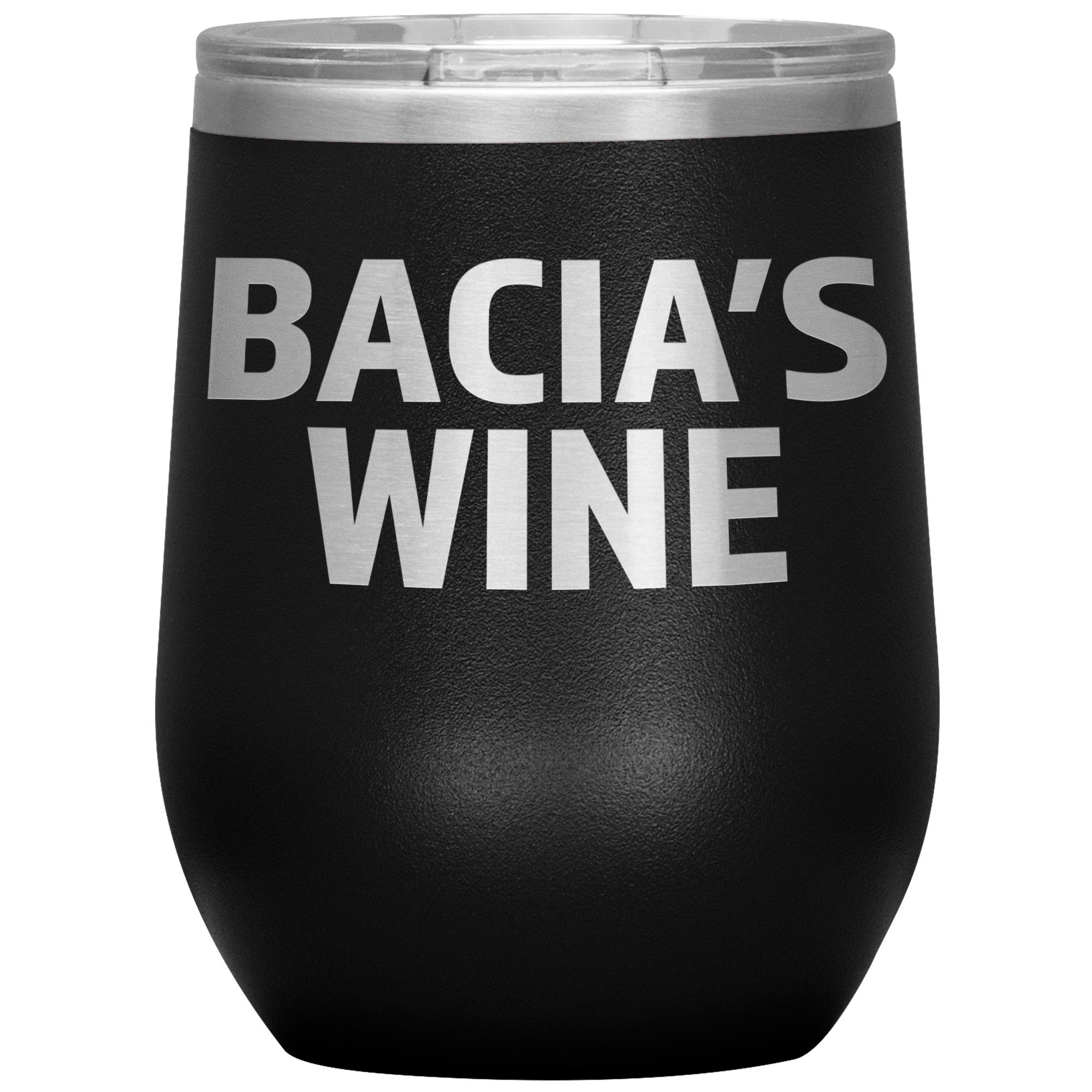 Babcia's Insulated Wine Tumbler Tumblers teelaunch Black  