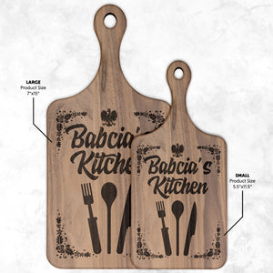 Babcia's Kitchen Hardwood Paddle Cutting Board - Small / Walnut - Polish Shirt Store