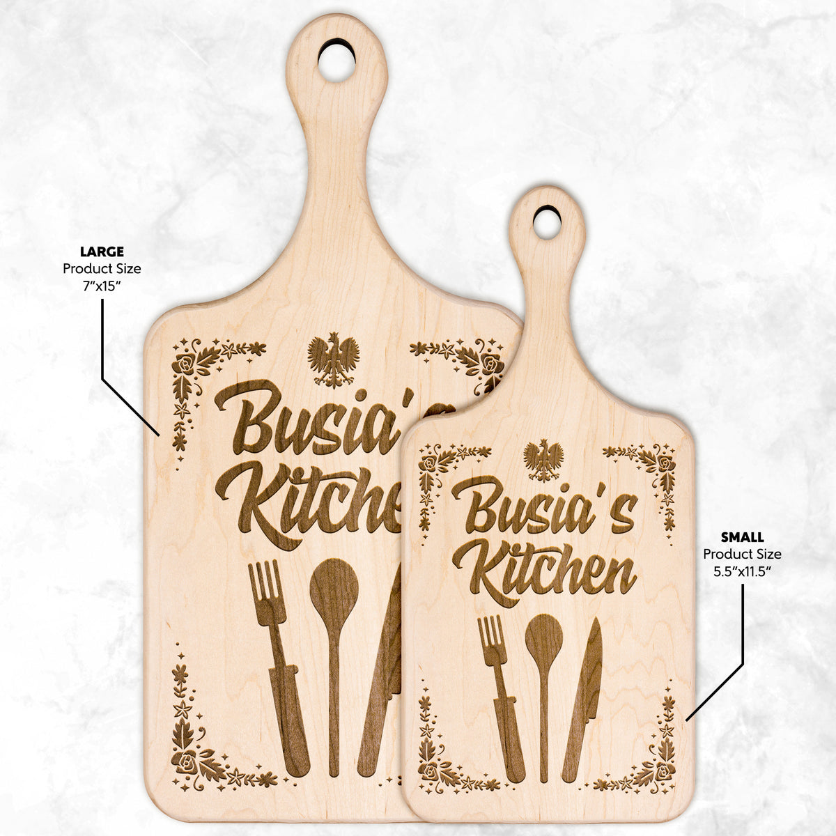 Busia&#39;s Kitchen Hardwood Paddle Cutting Board Kitchenware teelaunch Small Maple 
