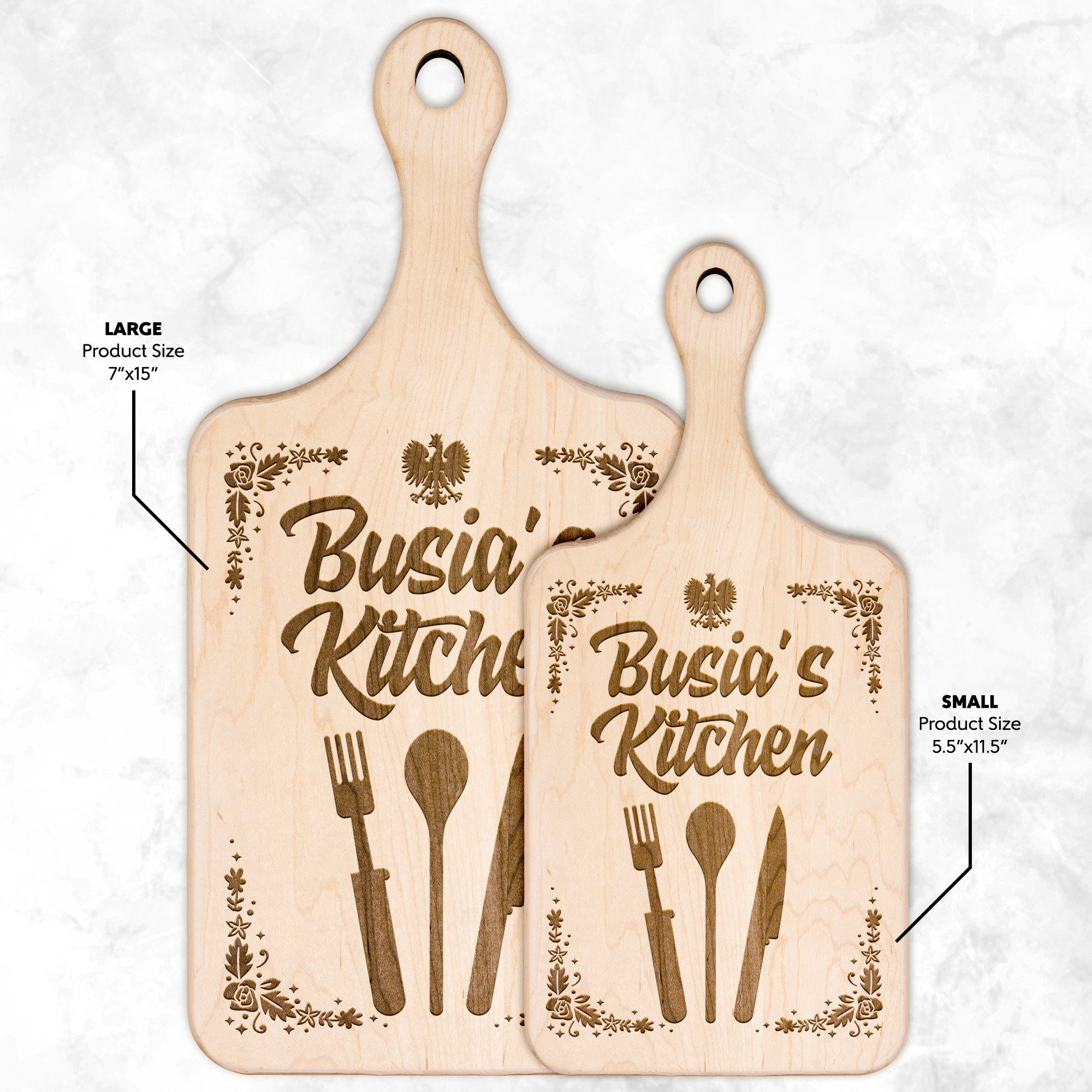 Busia's Kitchen Hardwood Paddle Cutting Board Kitchenware teelaunch Small Maple 