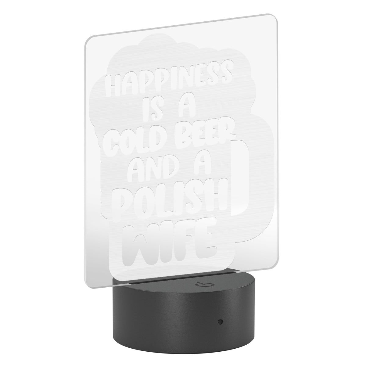 Cold Beer Polish Wife Rectangle Acrylic LED Sign LED Signs teelaunch   