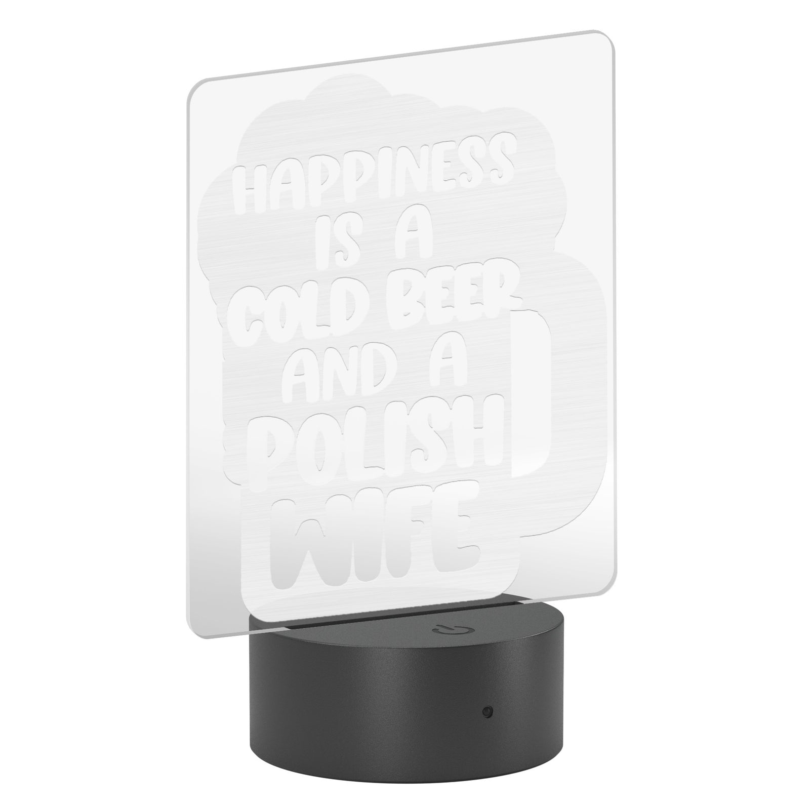 Cold Beer Polish Wife Rectangle Acrylic LED Sign LED Signs teelaunch   