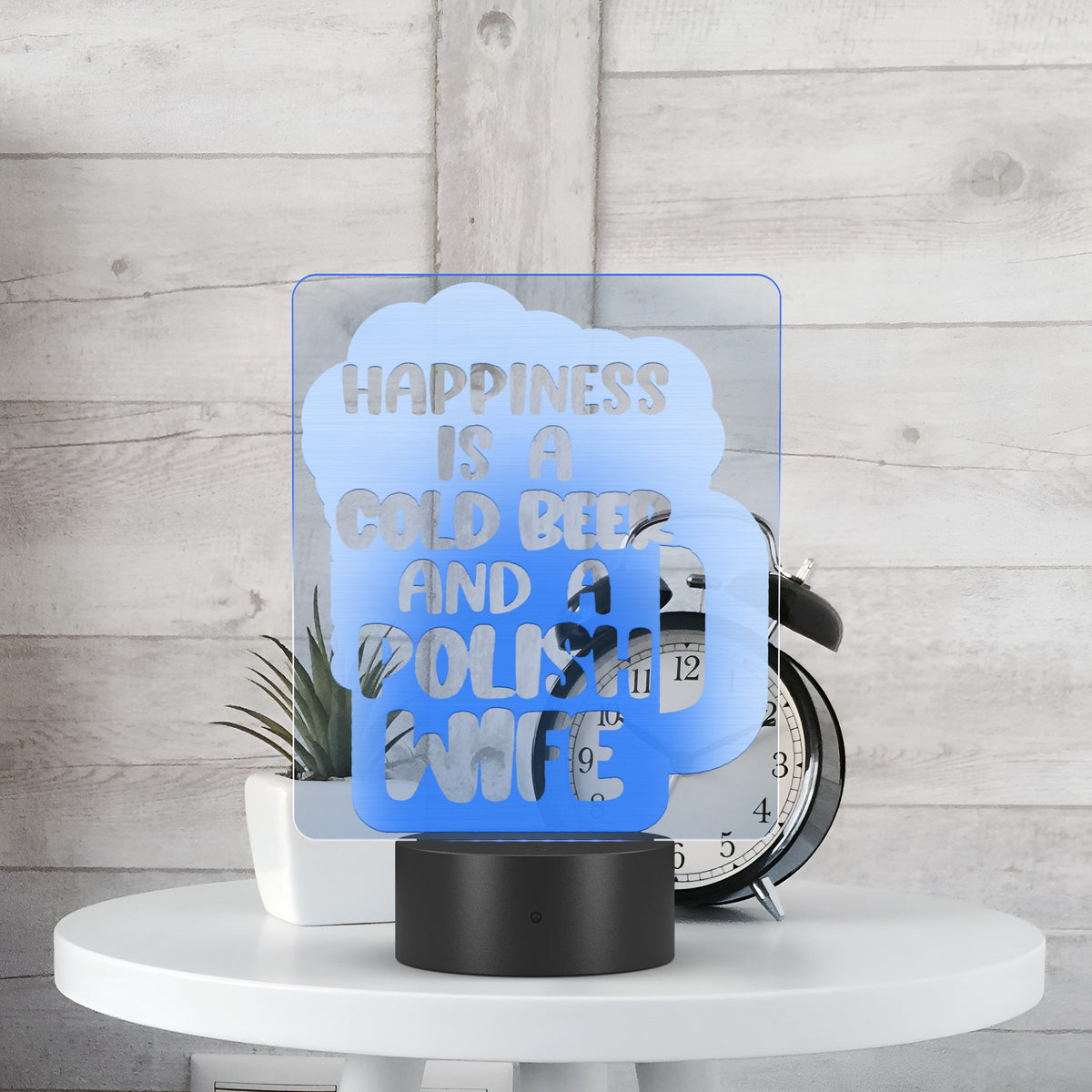 Cold Beer Polish Wife Rectangle Acrylic LED Sign LED Signs teelaunch   