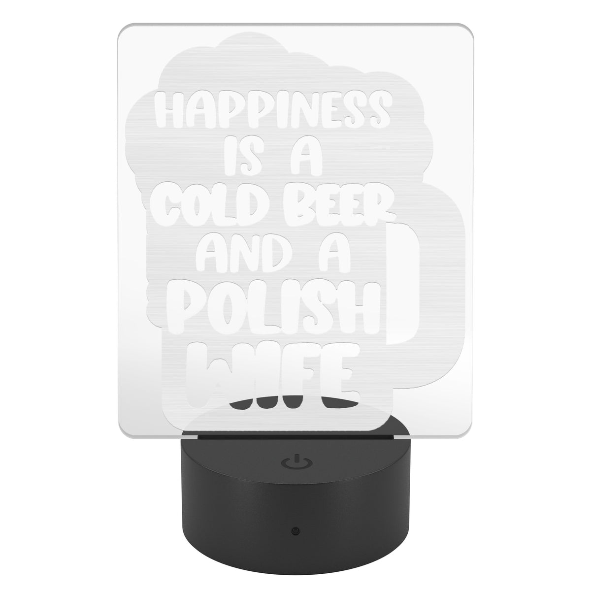 Cold Beer Polish Wife Rectangle Acrylic LED Sign LED Signs teelaunch   