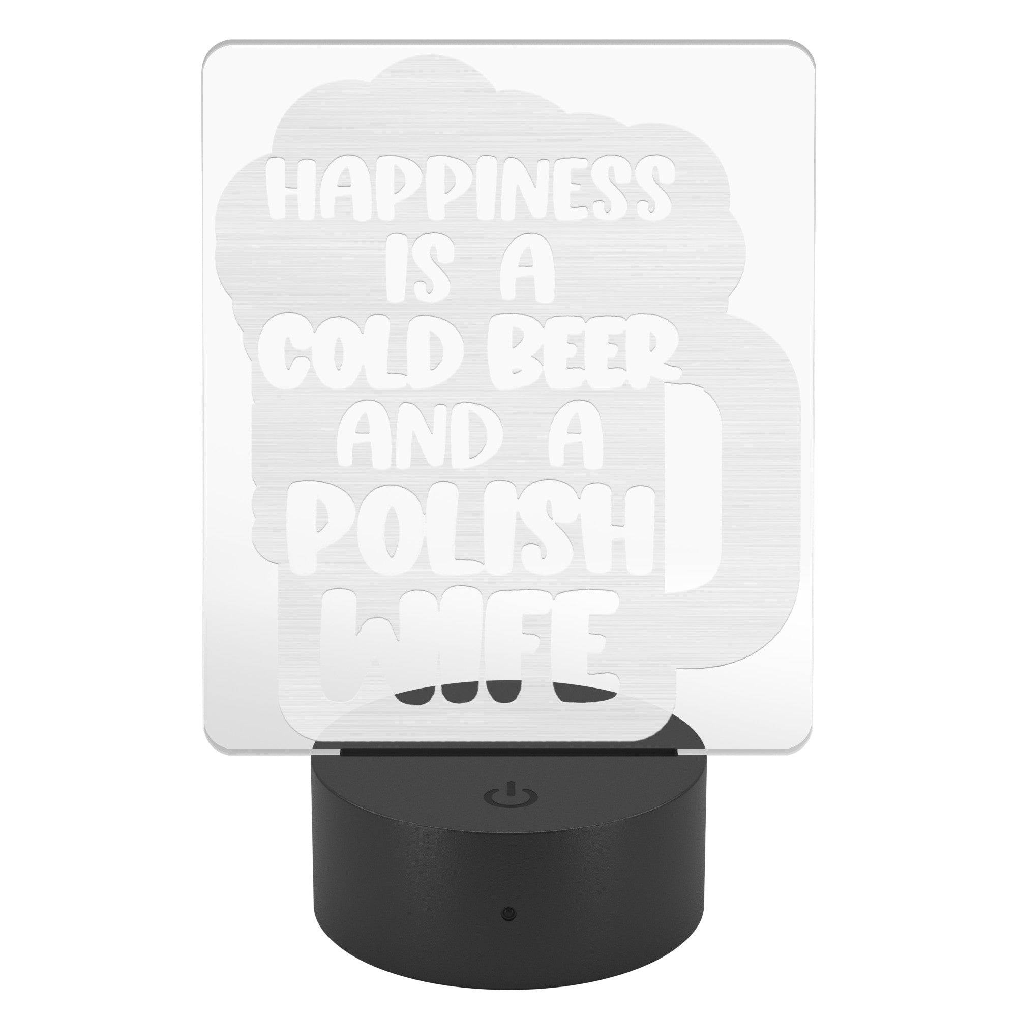 Cold Beer Polish Wife Rectangle Acrylic LED Sign LED Signs teelaunch   