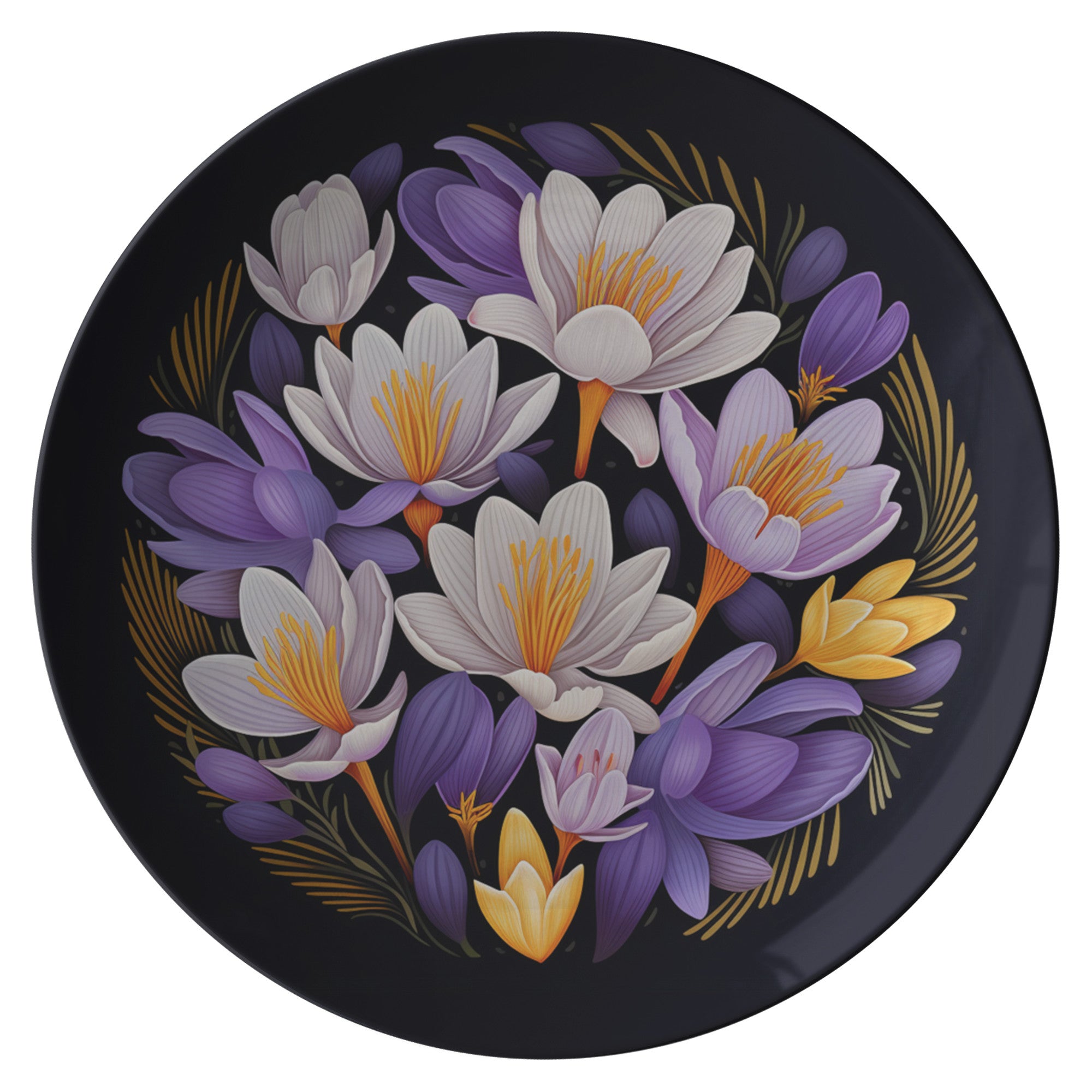 Crocus Scepusiensis Flowers Plate Kitchenware teelaunch   