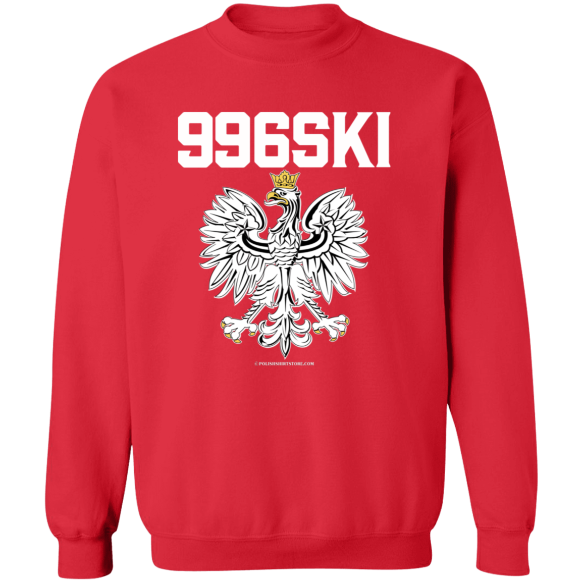 996SKI Apparel CustomCat G180 Crewneck Pullover Sweatshirt Red S