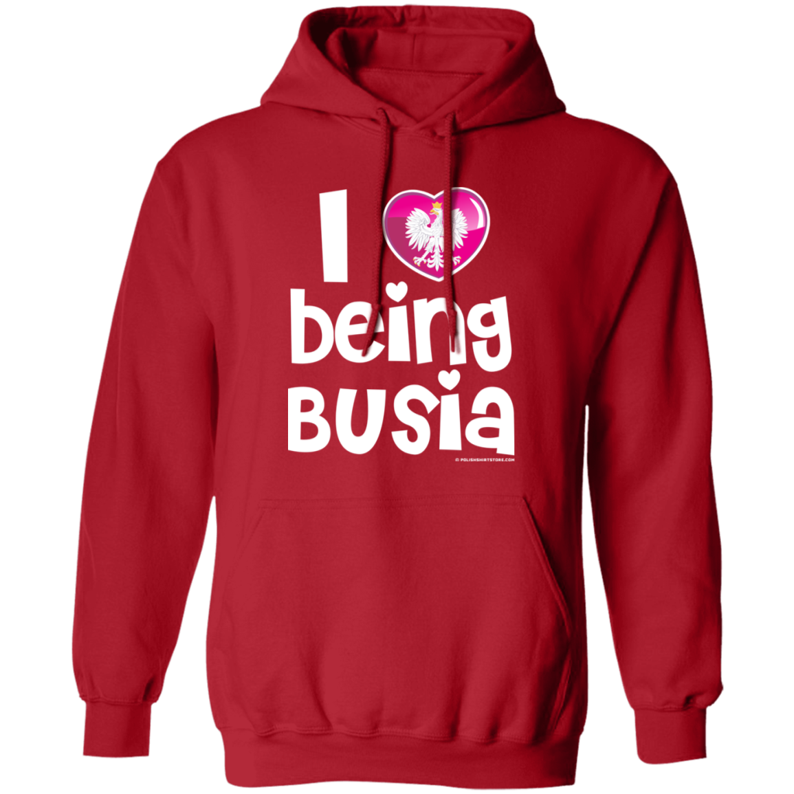 I Love Being Busia Apparel CustomCat G185 Pullover Hoodie Red S