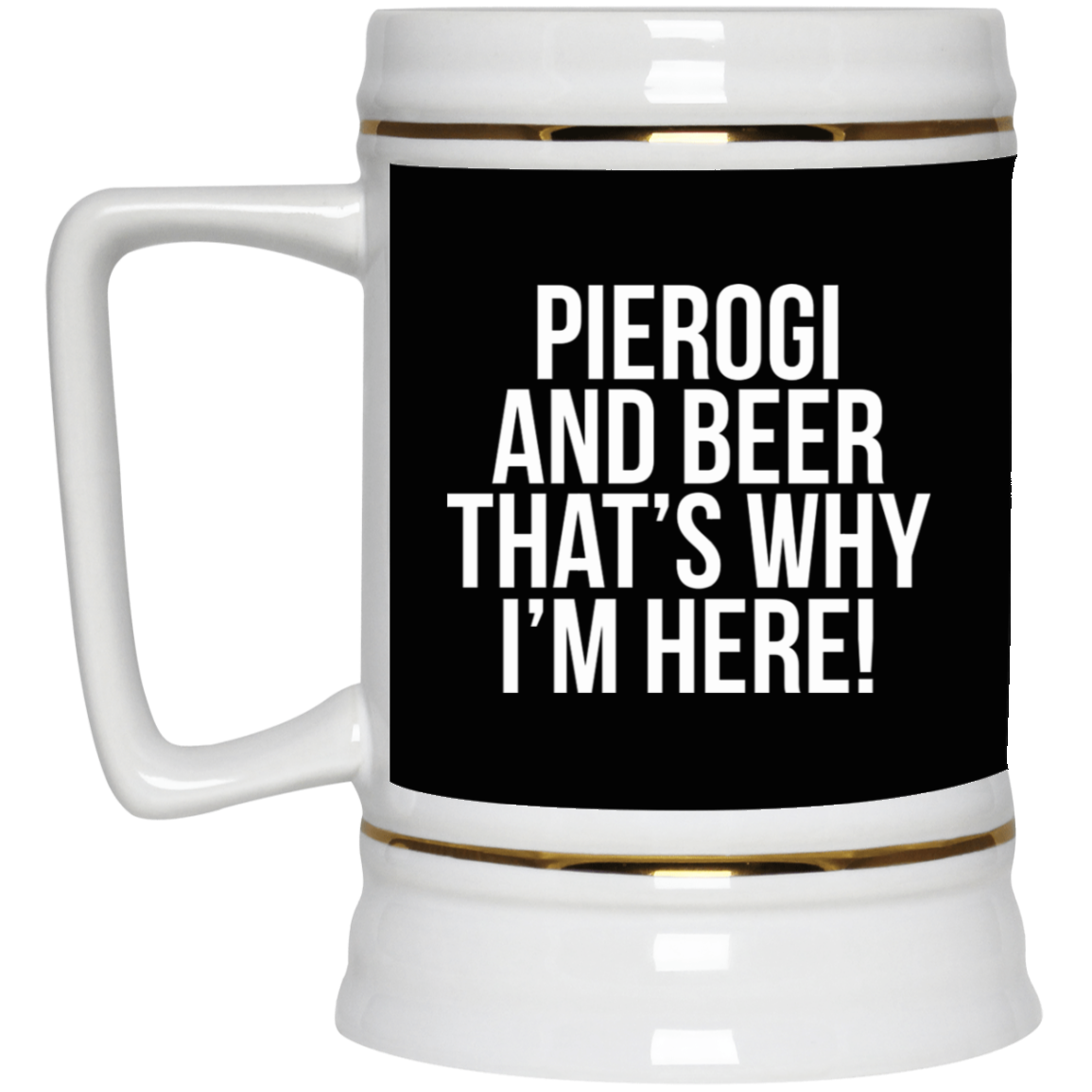 Pierogi And Beer Stein Drinkware CustomCat Black One Size 
