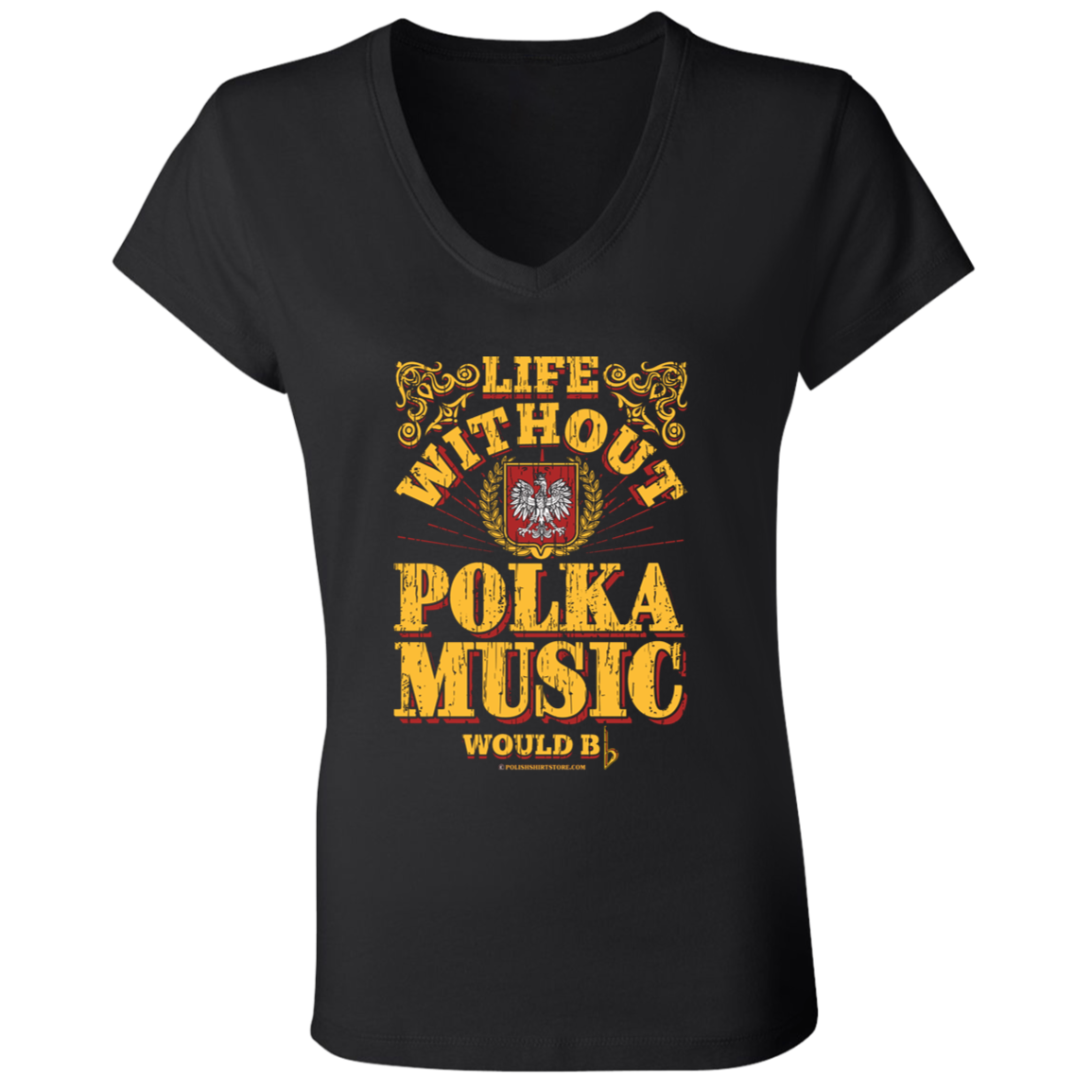 Life Without Polka Music Would Bb (Be Flat) Apparel CustomCat   