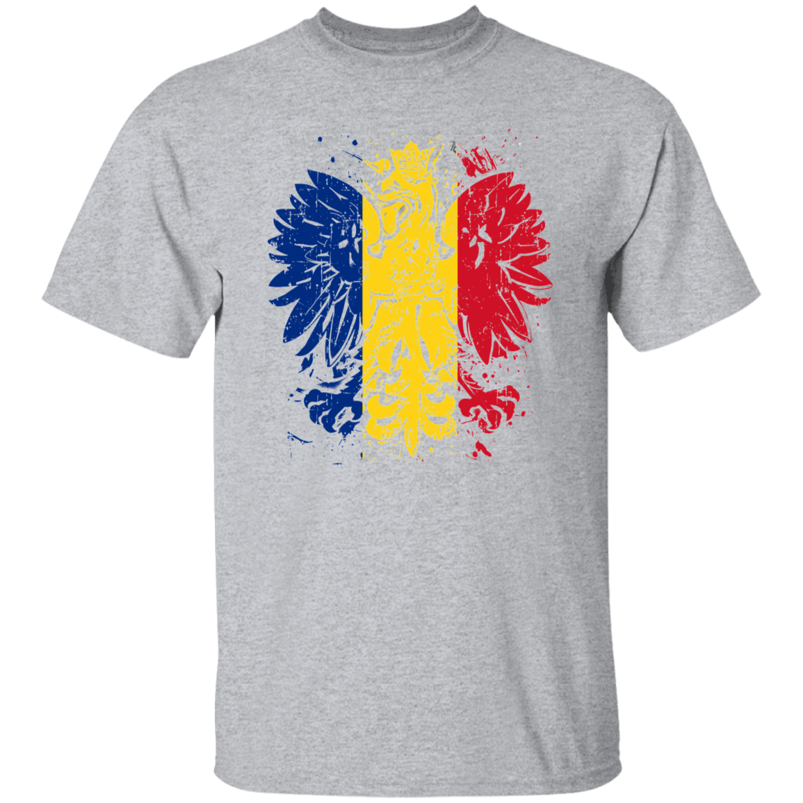 Polish Romanian Heritage T-Shirts CustomCat Sport Grey S 