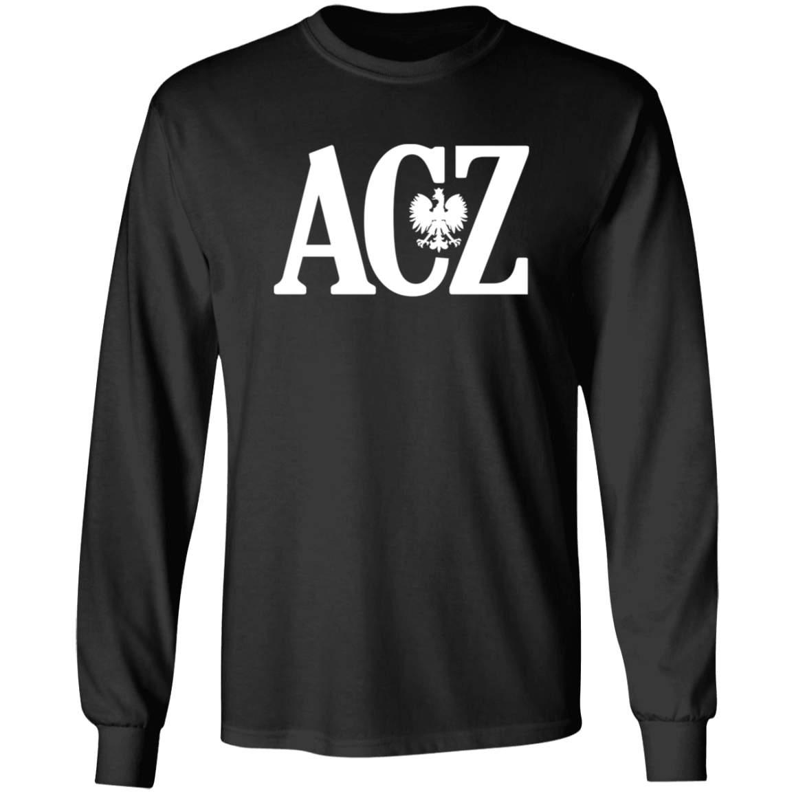 Polish Surname Ending in ACZ Apparel CustomCat G540 LS T-Shirt Black S