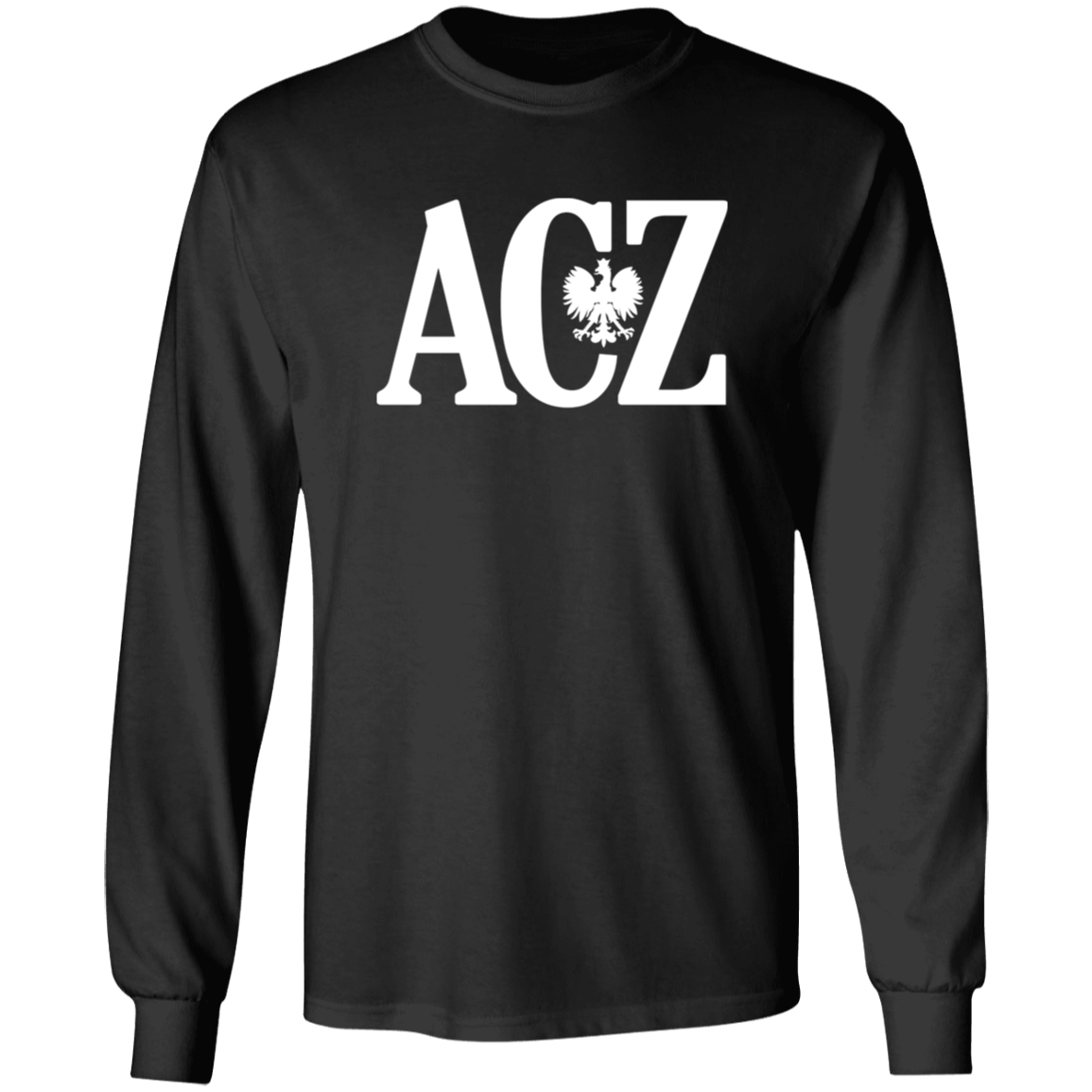 Polish Surname Ending in ACZ Apparel CustomCat G240 LS Ultra Cotton T-Shirt Black S