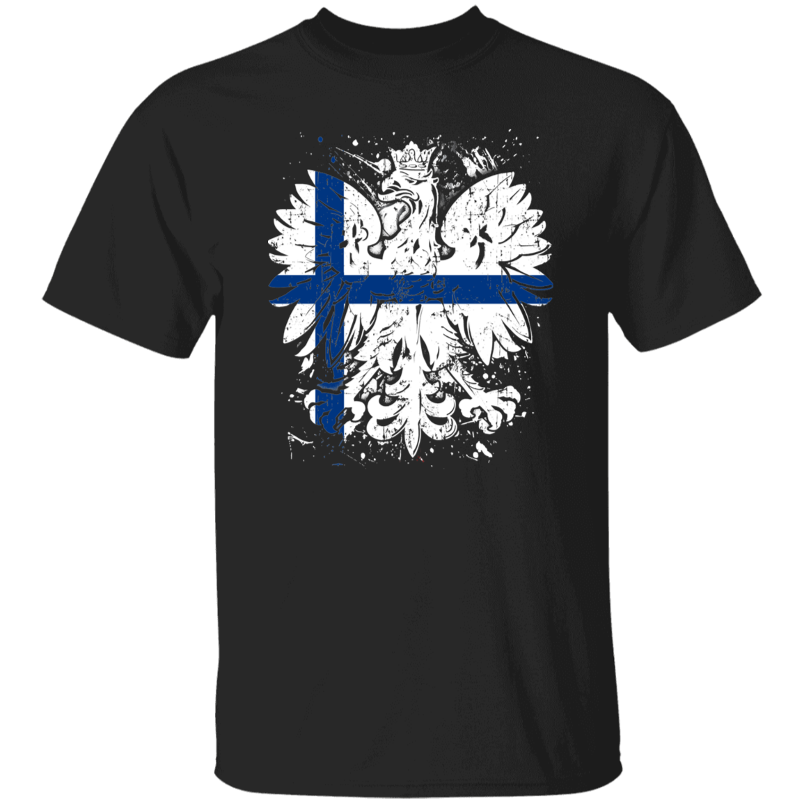 Polish Finnish Heritage T-Shirts CustomCat Black S 