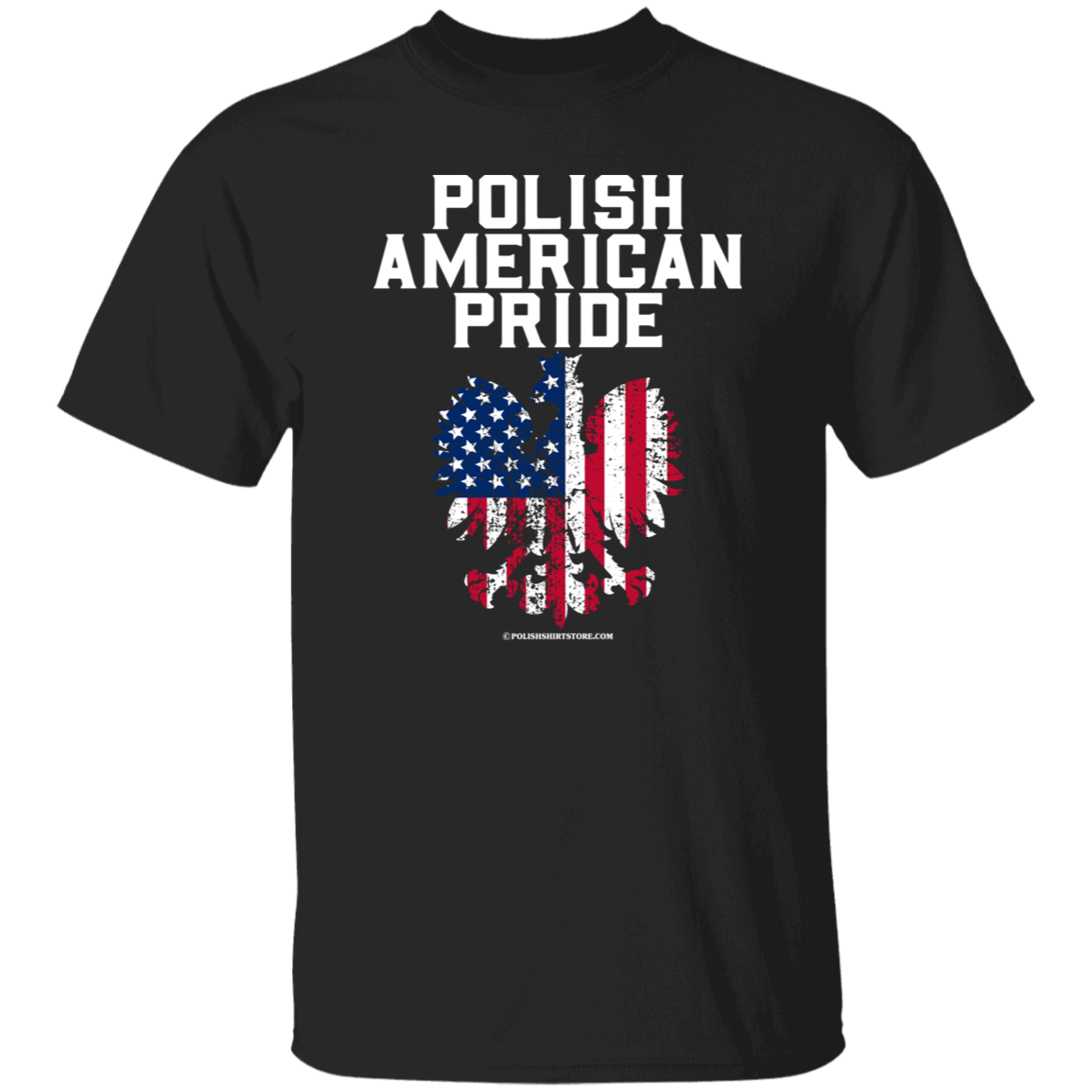 Polish American Pride Apparel CustomCat G500 5.3 oz. T-Shirt Black S