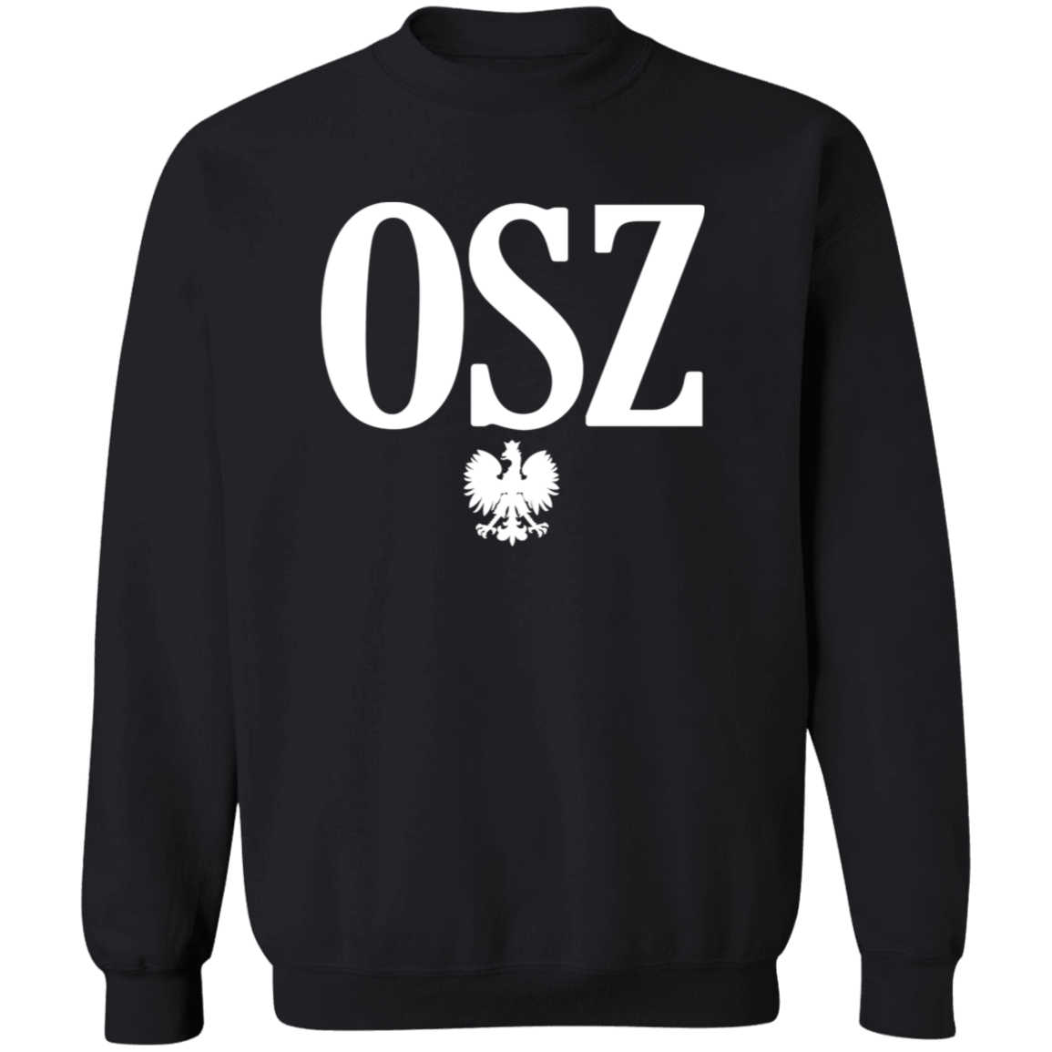 OSZ Polish Surname Ending Apparel CustomCat G180 Crewneck Pullover Sweatshirt Black S