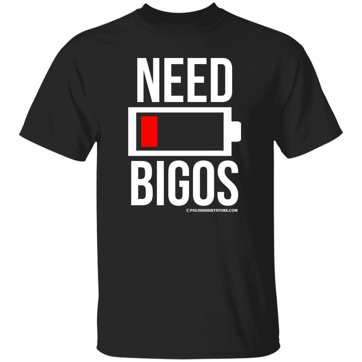 Need Bigos Battery Low Apparel CustomCat G500 5.3 oz. T-Shirt Black S