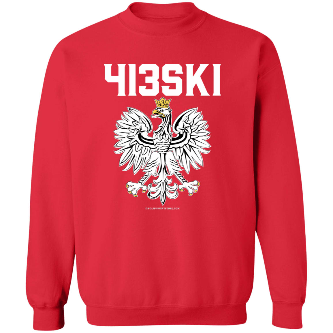 413SKI Apparel CustomCat G180 Crewneck Pullover Sweatshirt Red S